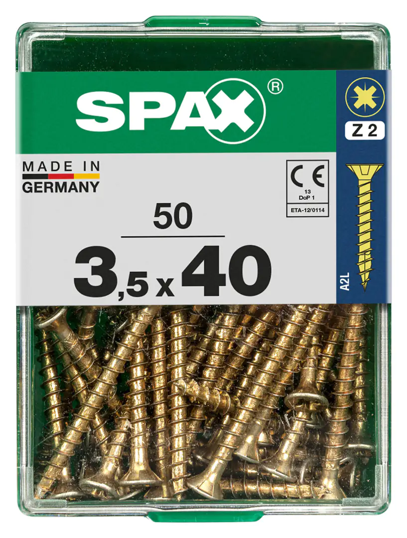 Spax Universalschrauben 3.5 x 40 mm PZ 2 - 50 Stk.