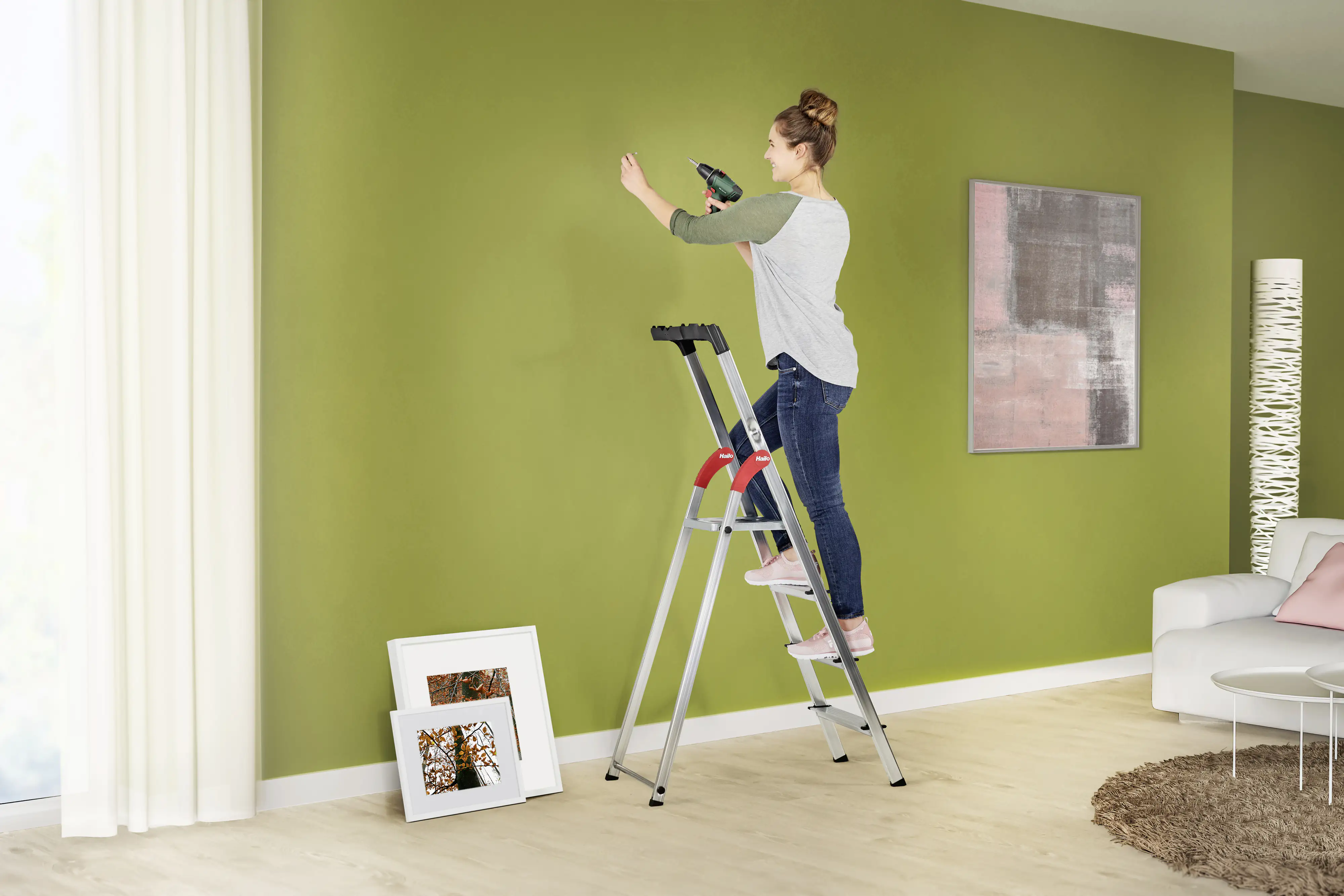 Hailo Aluminium-Sicherheits-Stehleiter L60 StandardLine 3,28 m