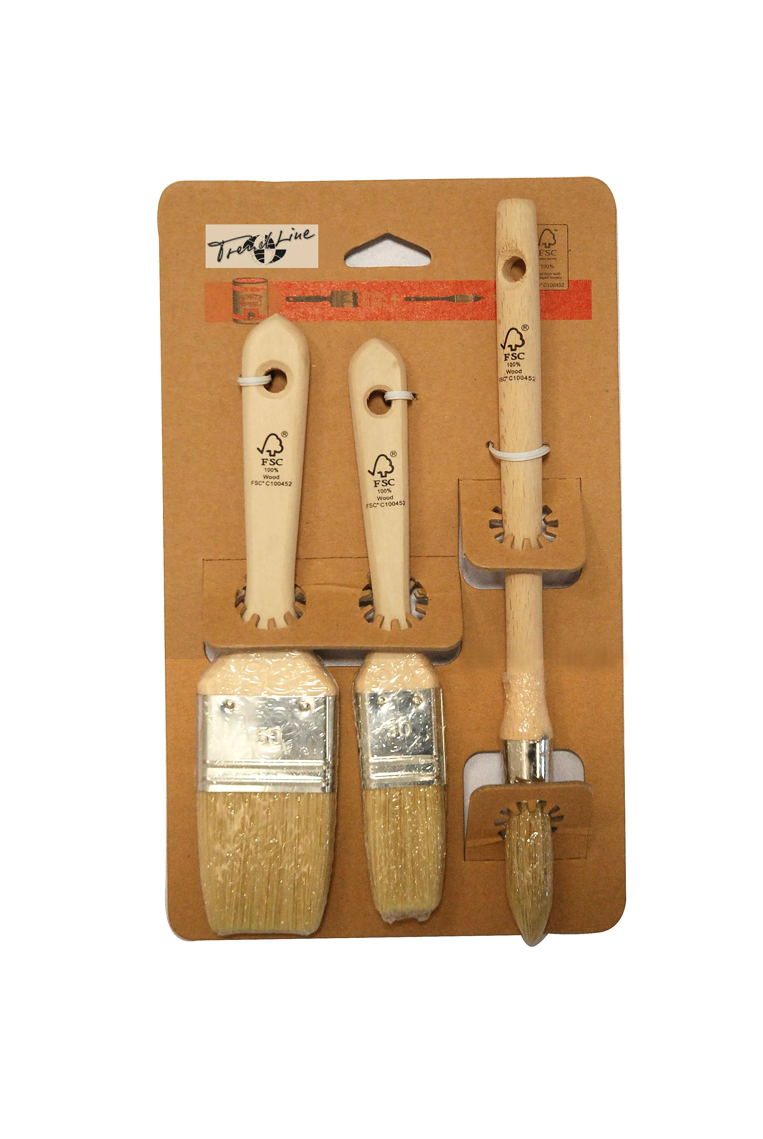 2077652022023 TrendLine Lackierpinsel-Set 3-teilig 15 mm, 40 mm, 50 mm hell