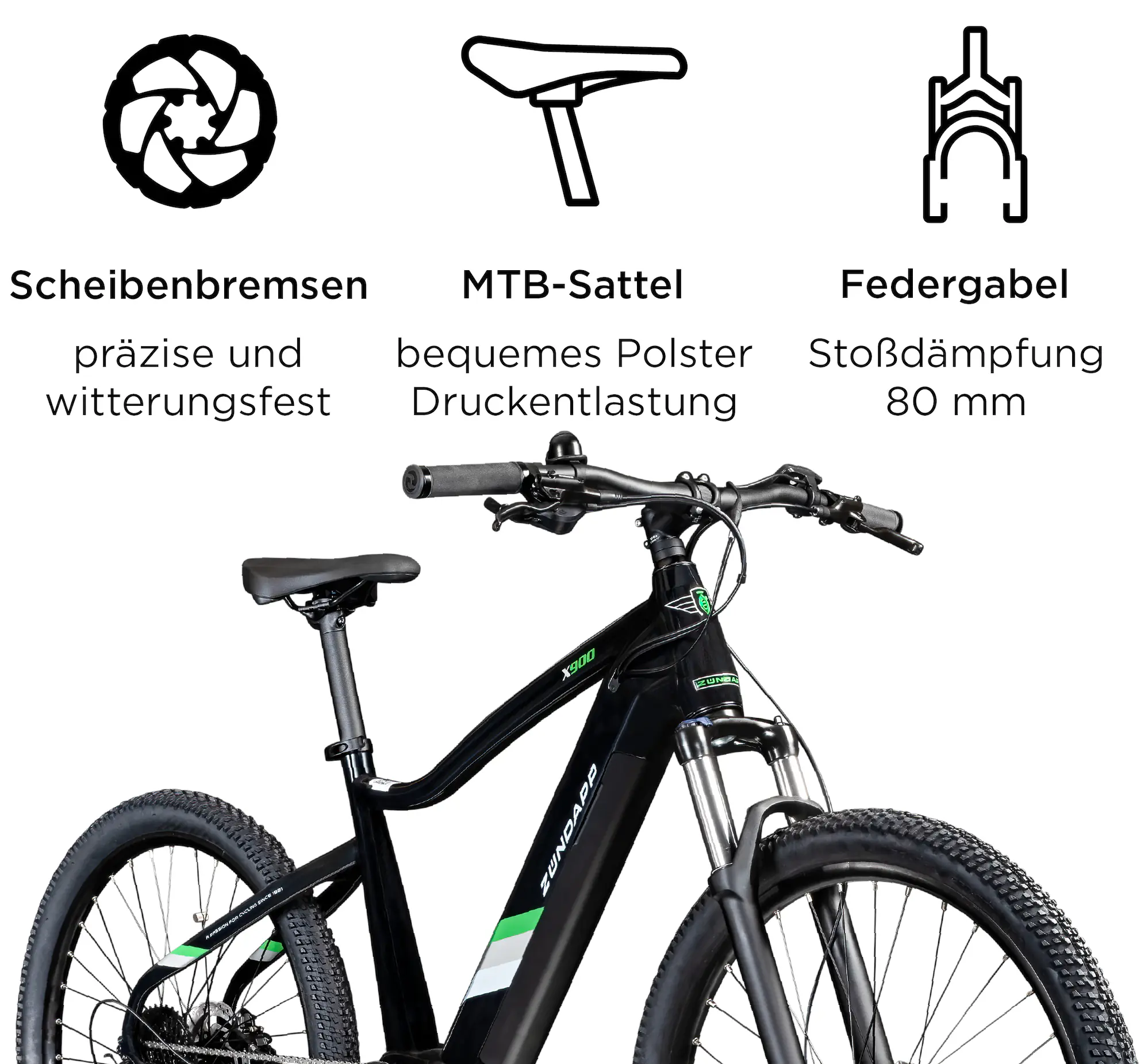 Zündapp E-Bike MTB X900 27,5 Zoll 10-Gang 733 Wh schwarz Zündapp E-Bike MTB X900 27,5 Zoll 10-Gang 733 Wh schwarz