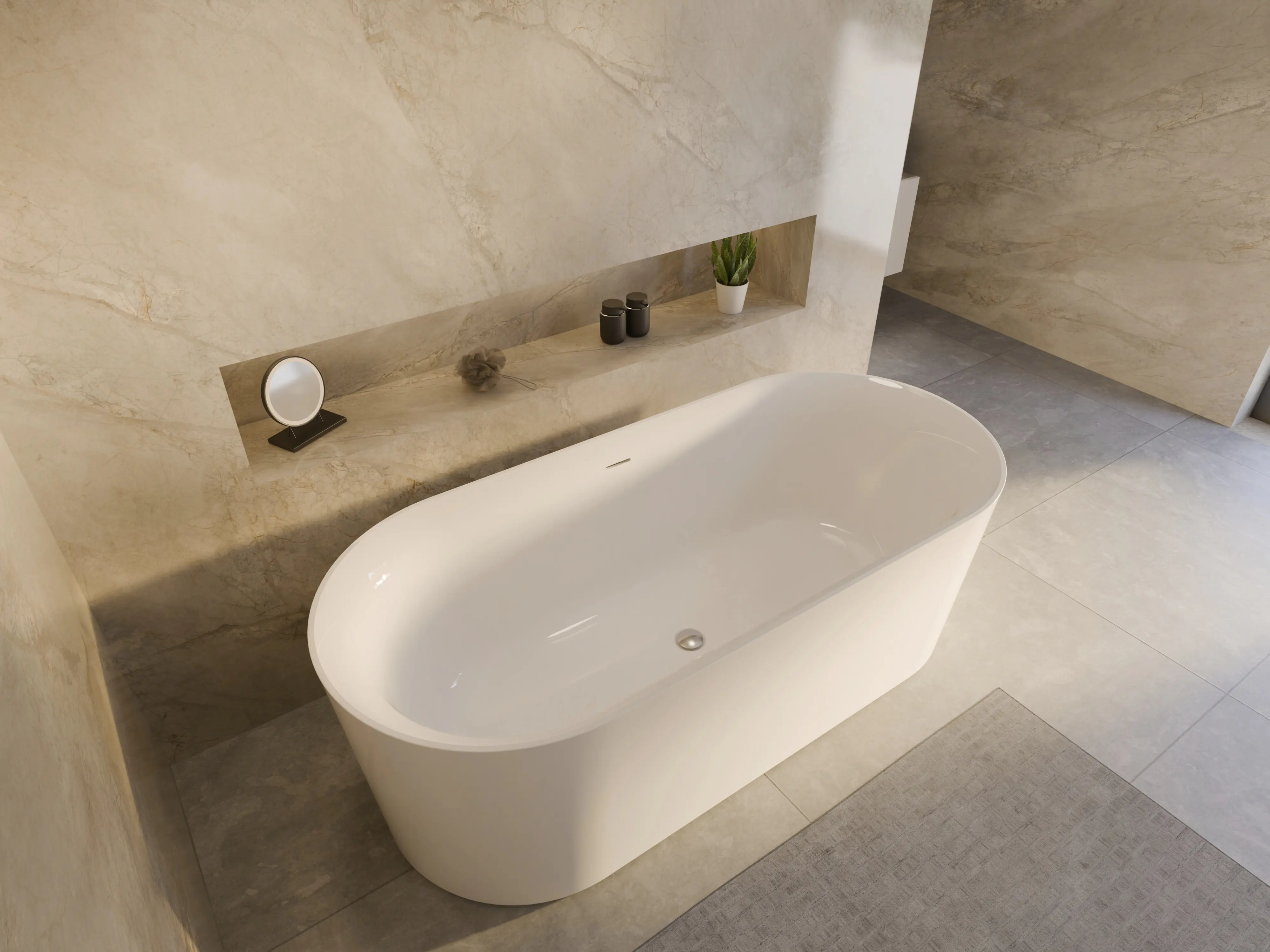 Ottofond Freistehende Badewanne Mince 170 x 75 cm weiß