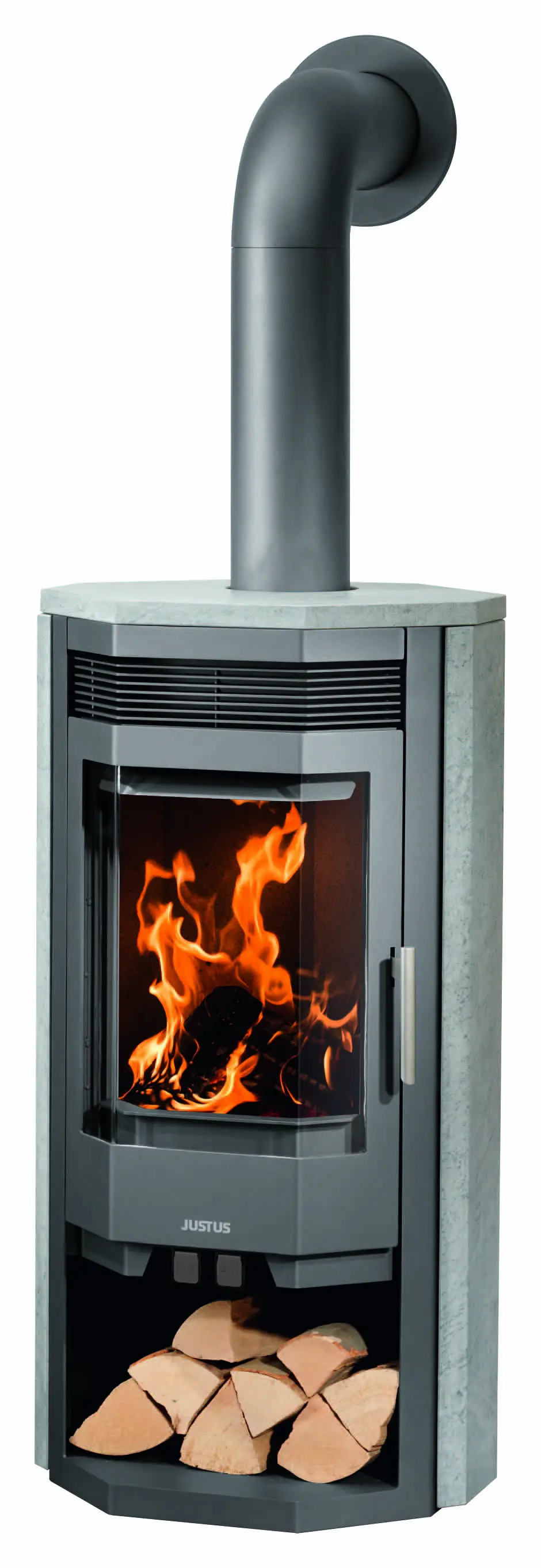 Justus Kaminofen Usedom 7 Speckstein gussgrau 7 kW