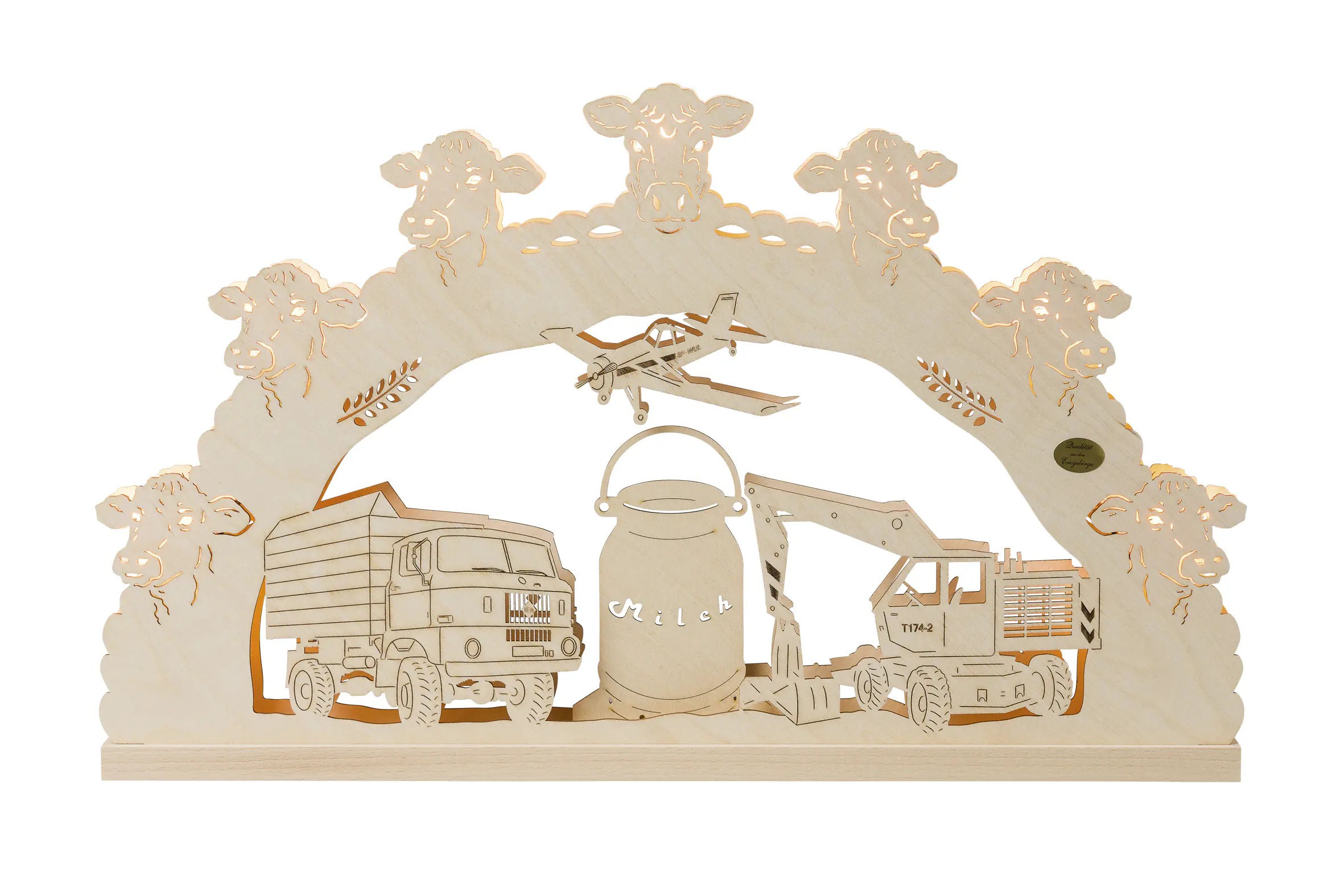 Saico Lichterbogen LED 3D Agrar Holz 52 warmweiß natur