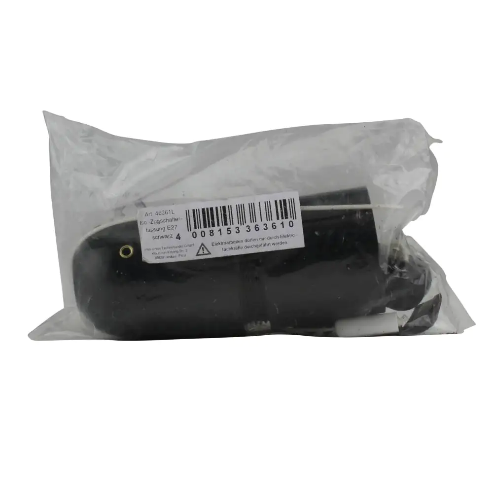 Lampen-Fassung mit Zugschalter E 27, schwarz Lampen-Fassung mit Zugschalter E 27, schwarz