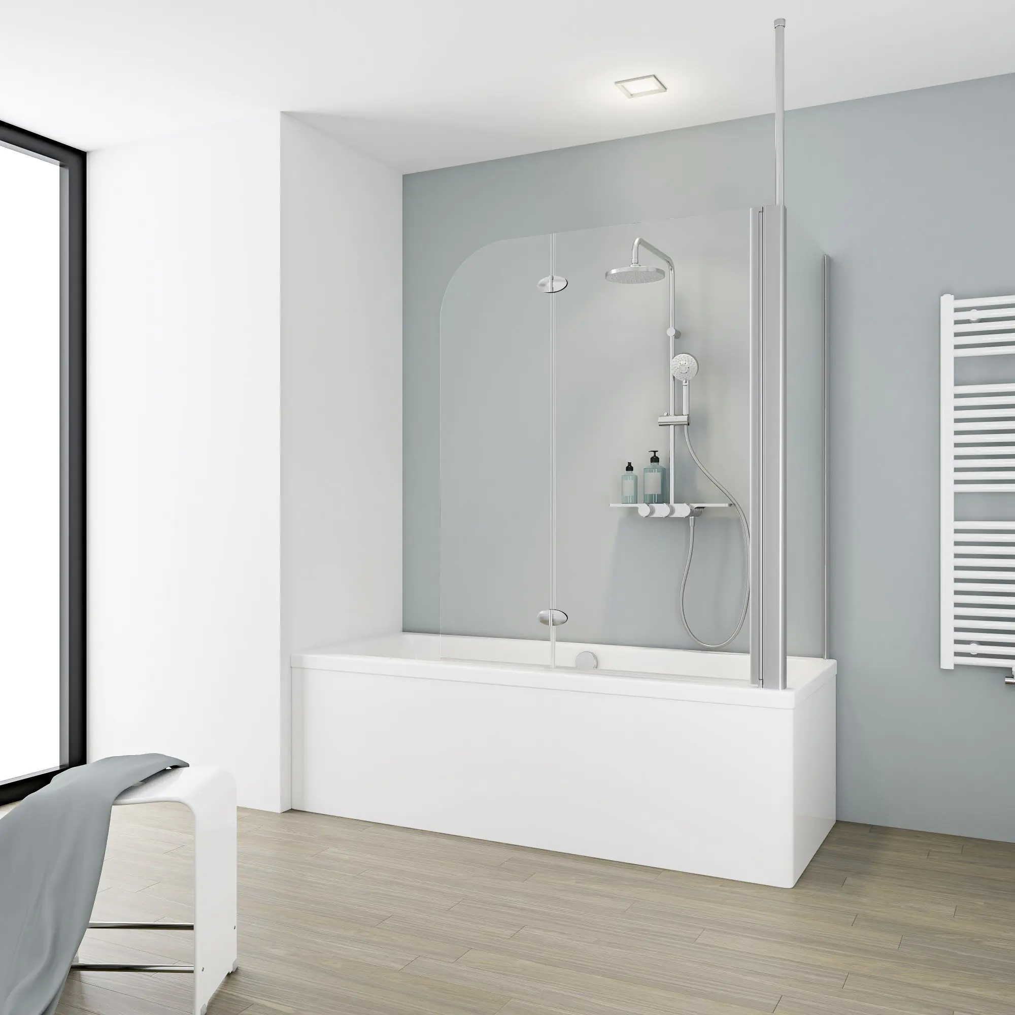 Schulte Badewannenaufsatz EP3380 2-tlg. 114,6 x 70 x 140 + Seitenwand