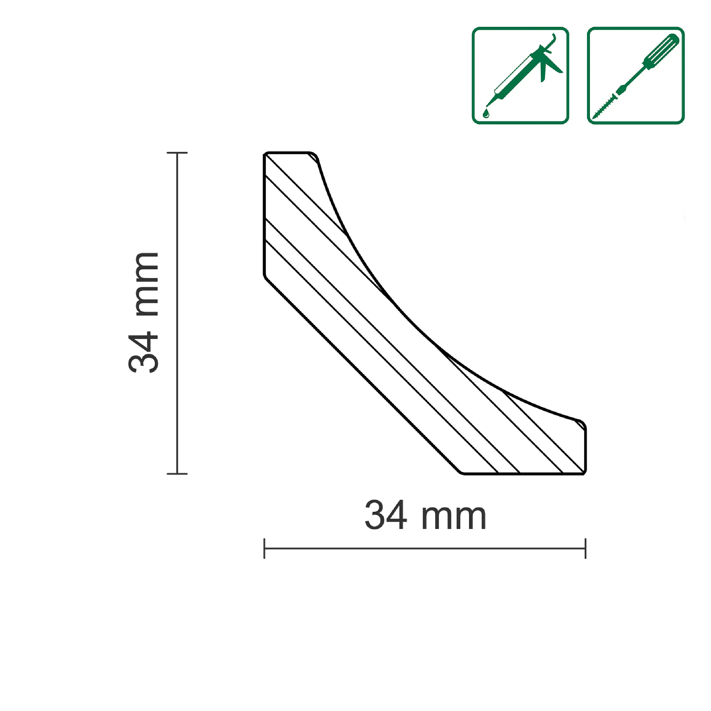 FN Neuhofer Hohlkehlleiste 240 cm 34 x 34 mm Fichte/Kiefer