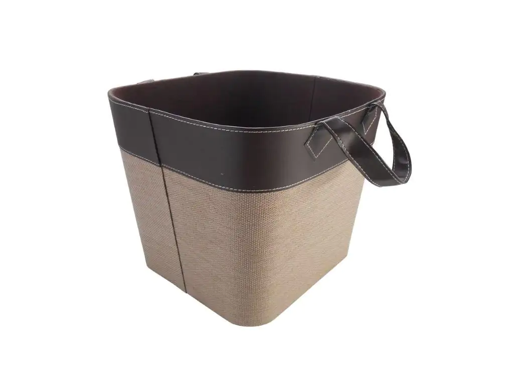 TrendLine Holzkorb Kunstleder 29 x 39 x 31 cm braun