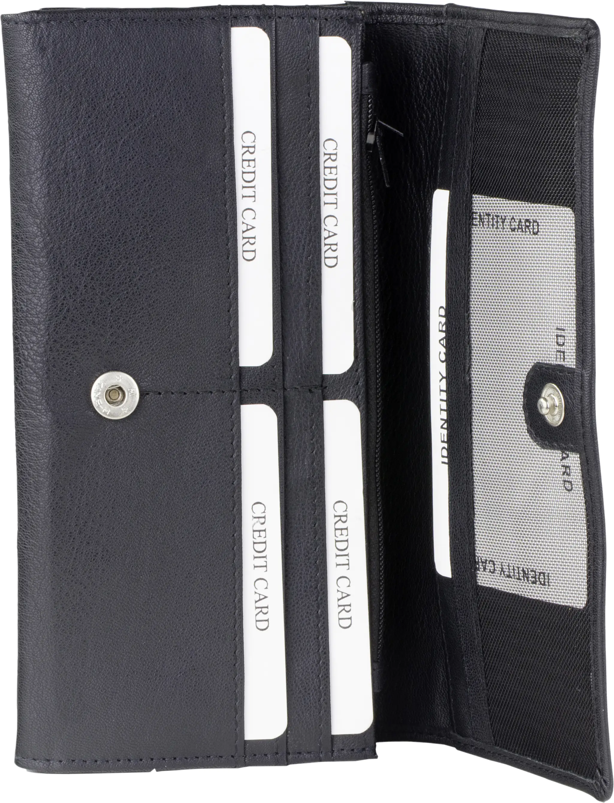 Geldbörse Leder schwarz 18,7 x 9,5 cm