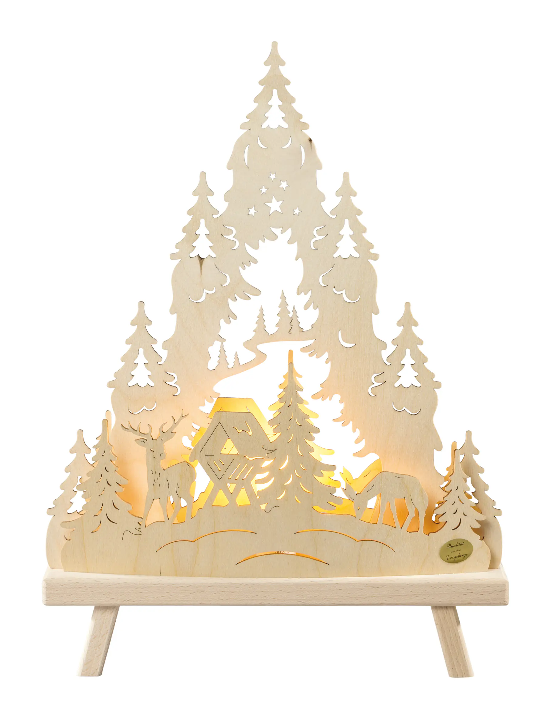 Saico Lichterspitze Wald Weihnachten 30 x 41 cm warmweiß weiß