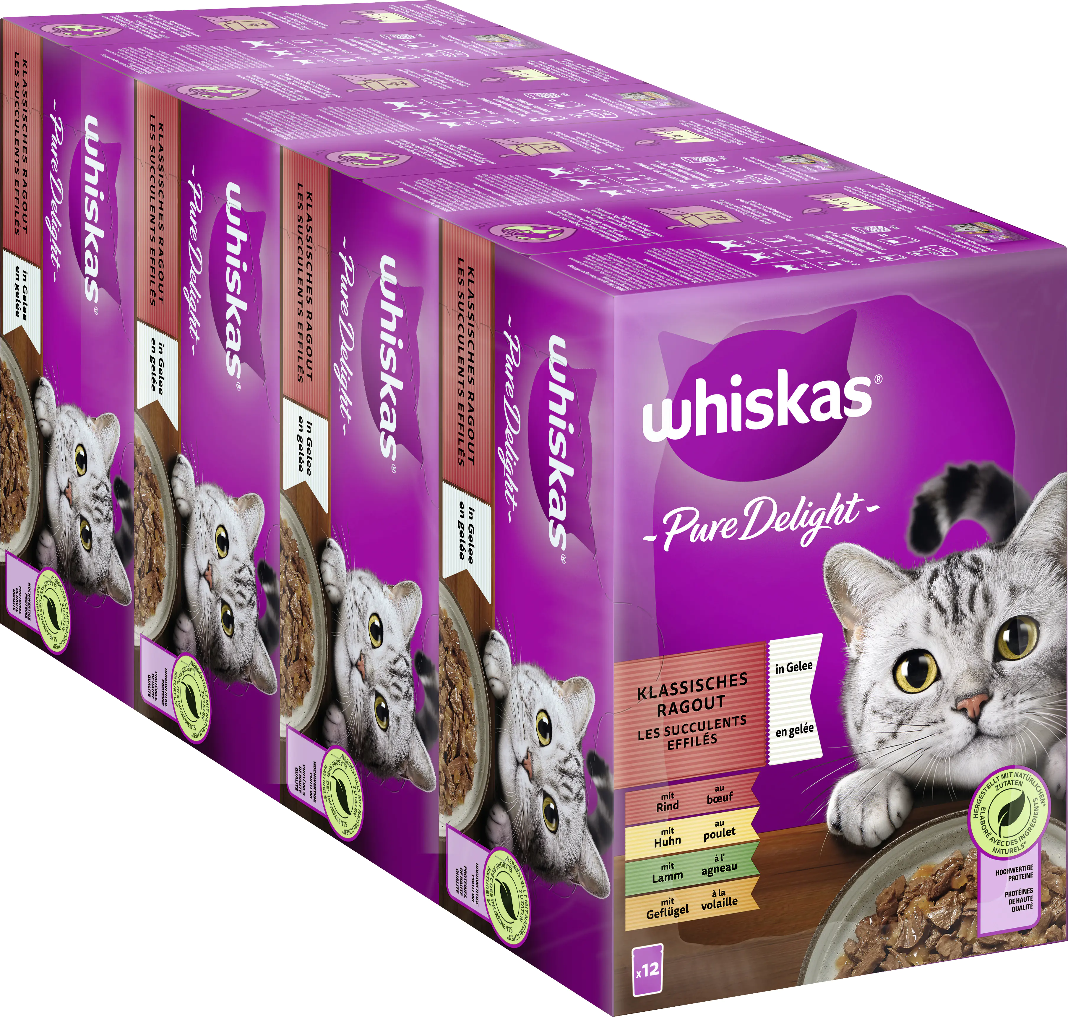 Whiskas Multipack Pure Delight Klassisches Ragout Katzenfutter 12 x 85 g Whiskas Multipack Pure Delight Klassisches Ragout Katzenfutter 12 x 85 g
