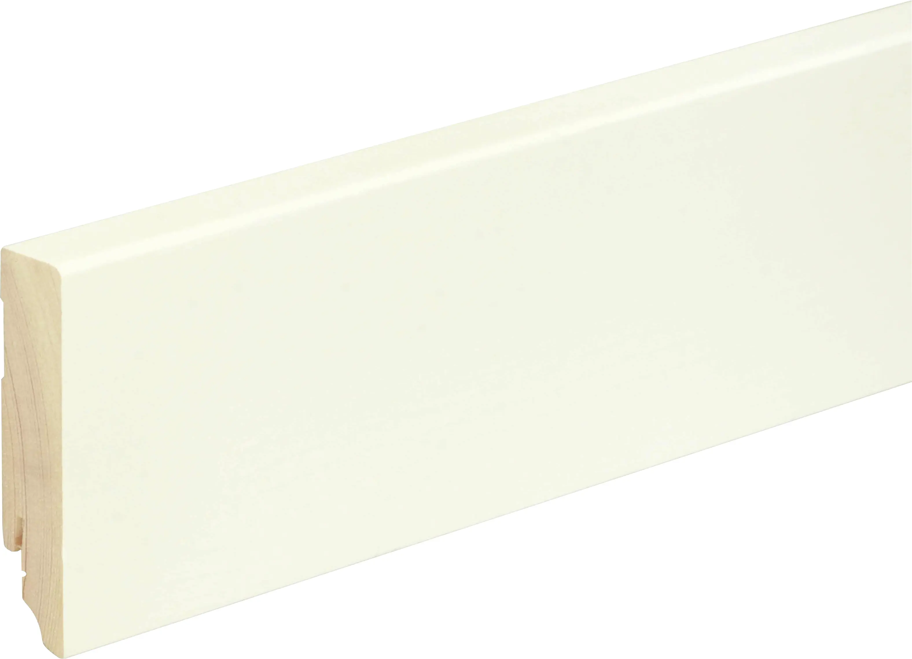 FN Neuhofer Sockelleiste eckig RAL9010 240 cm 80 x 18 mm Fichte/Kiefer weiß