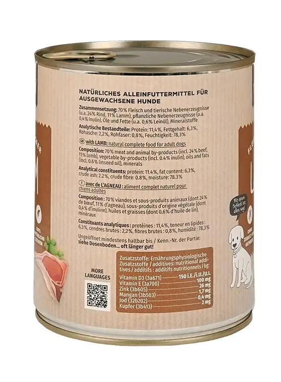 Primox Nassfutter für Hunde Lamm 800 g Primox Nassfutter für Hunde Lamm 800 g