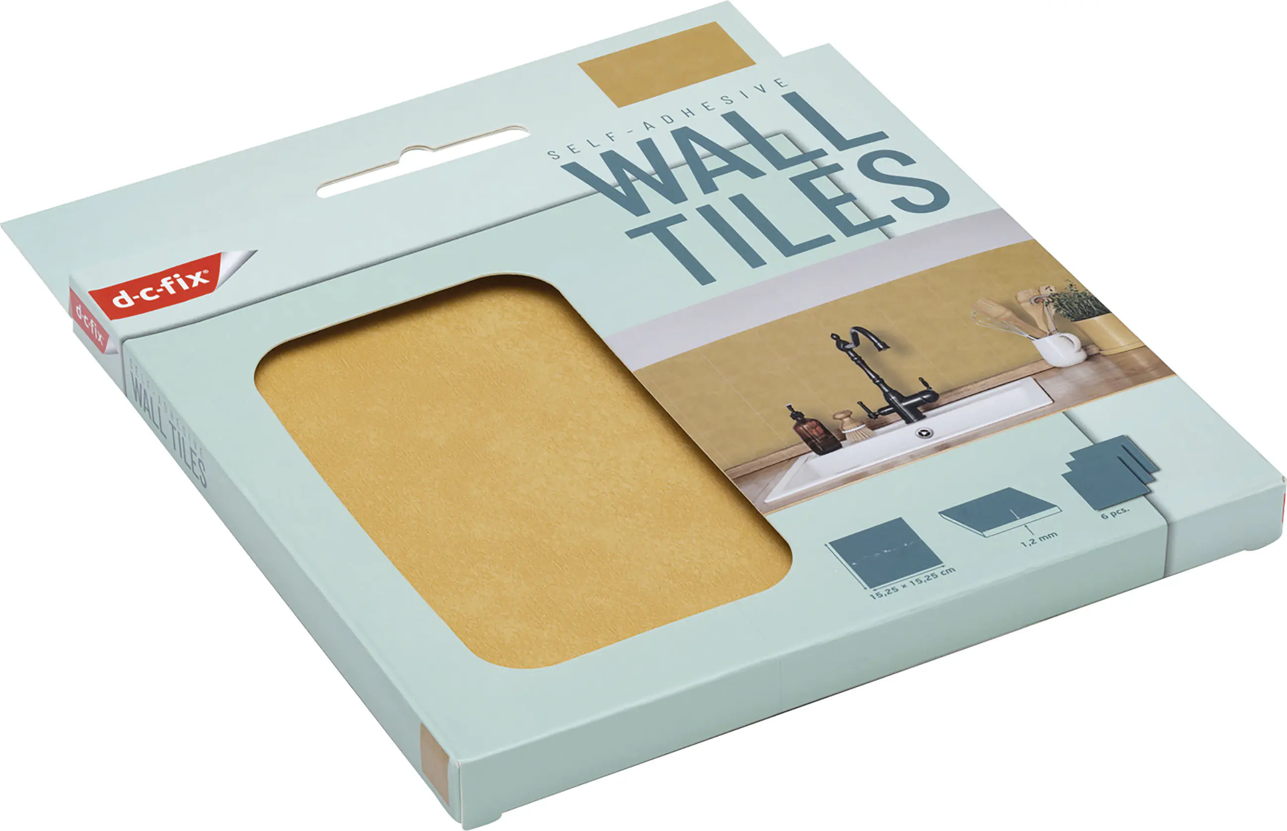 D-c-fix Wandfliesen selbstklebend Micro Cement Gold 6er Set 15 x 15 cm