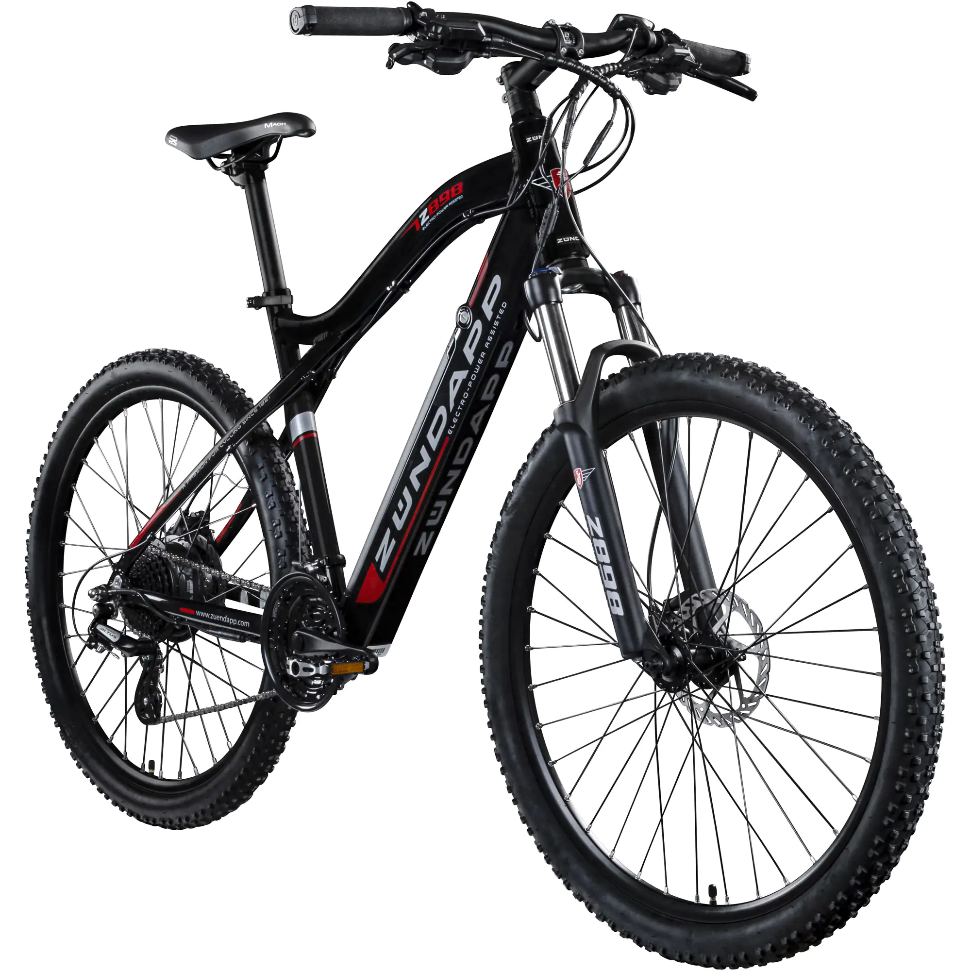Zündapp E-Bike MTB Z898 27,5 Zoll RH 48cm 24-Gang, 504 Wh schwarz rot