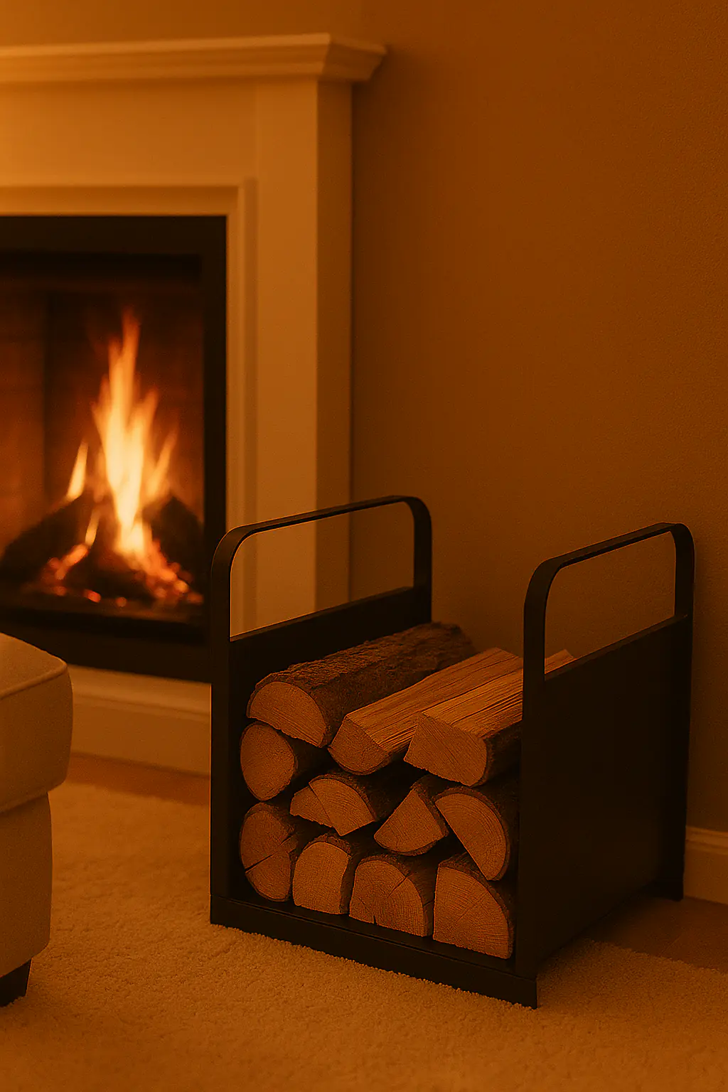 Firefix Holztrage aus Stahlblech 3008 schwarz Firefix Holztrage aus Stahlblech 3008 schwarz