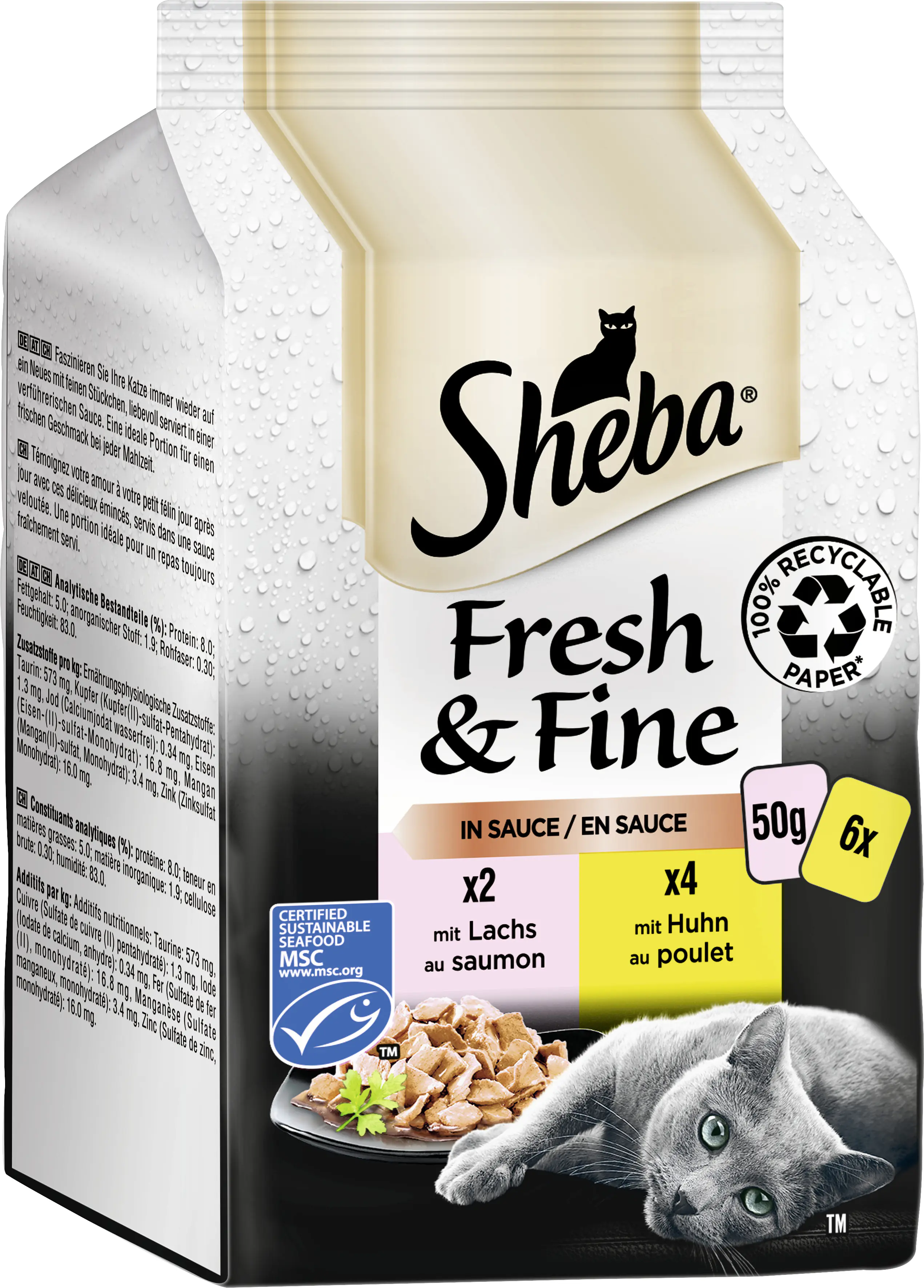Sheba Multipack Fresh & Fine in Sauce Herzhafte Komposition 6 x 50 g