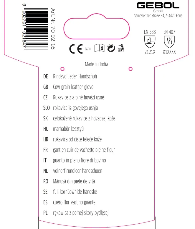 Gebol Handschuh Driver   Gebol Handschuh Driver