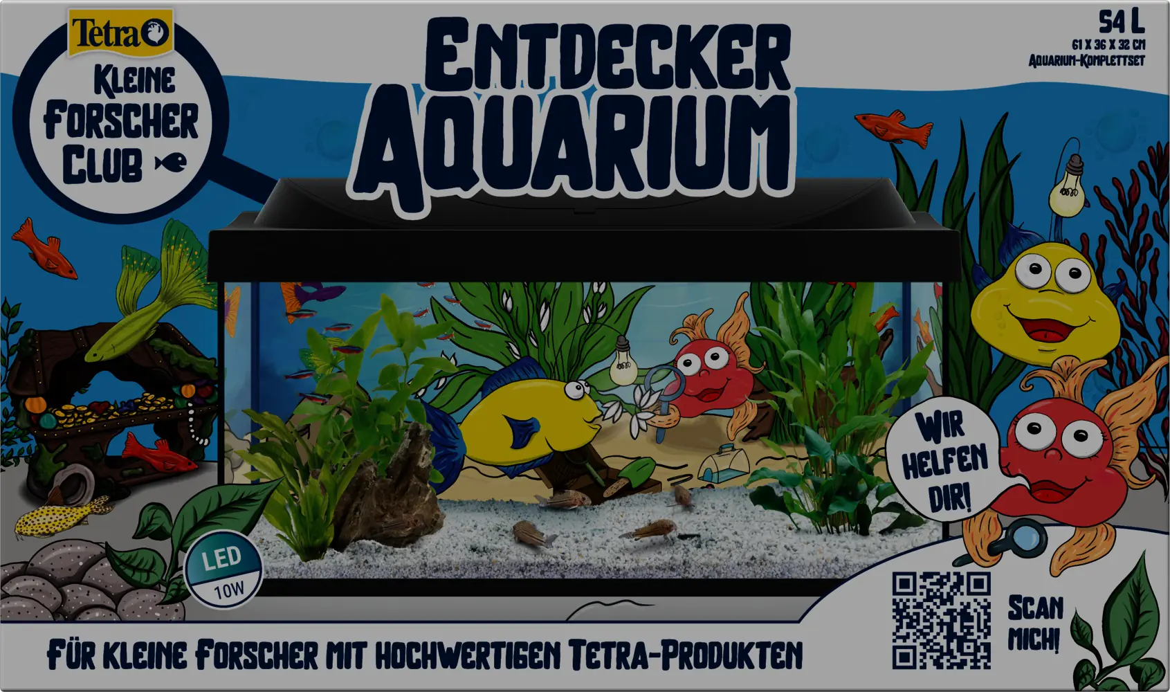 Tetra Aquarium-Komplettset LED Kleine Forscher 54 L schwarz