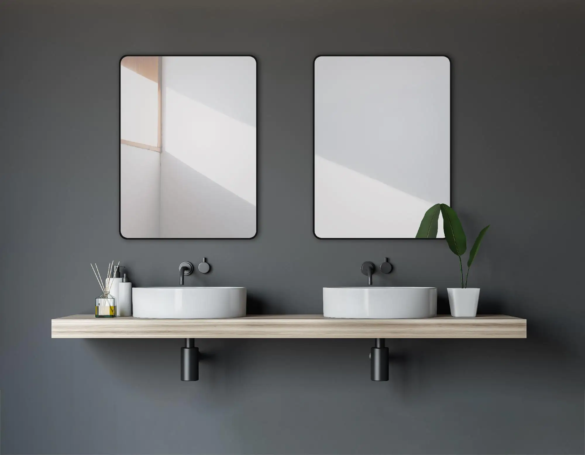 DSK Design Spiegel Black Magico 80x60 cm, schwarz