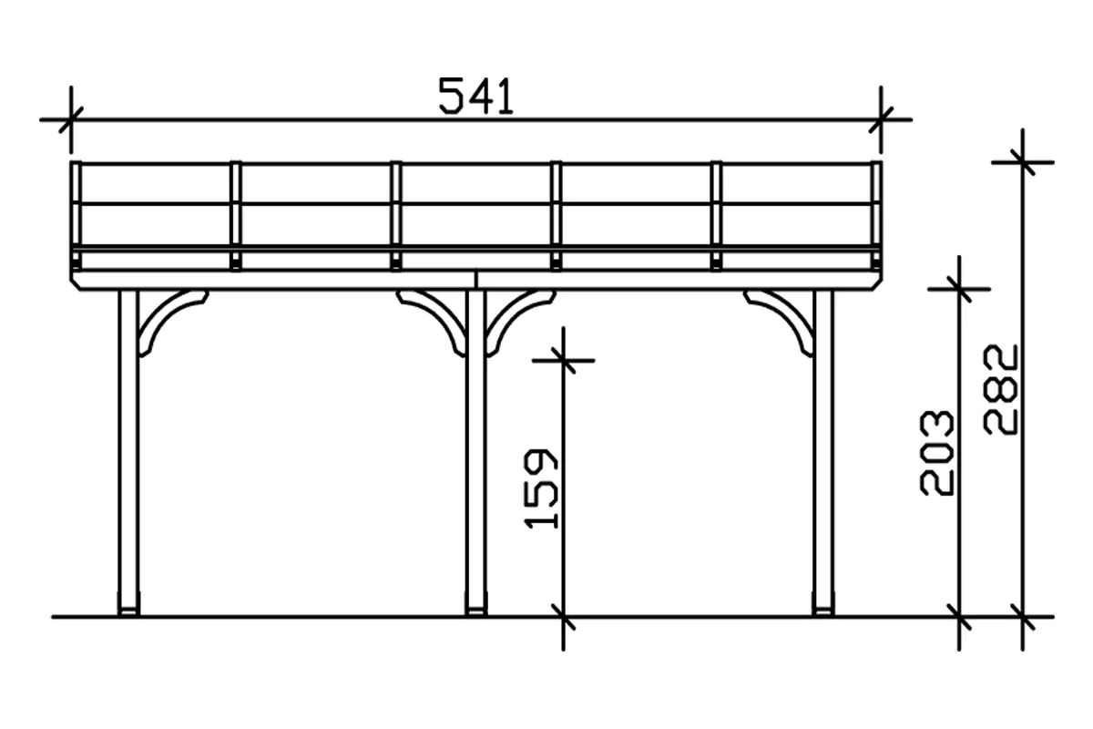 SKAN HOLZ Terrassenüberdachung Venezia 541 x 239 cm Leimholz
