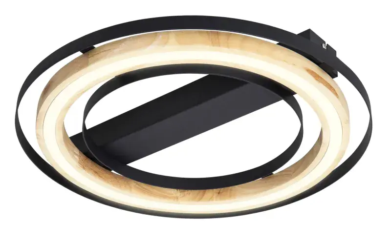 Globo Deckenleuchte Rilas 47 x 7 cm Ø x H schwarz warmweiß