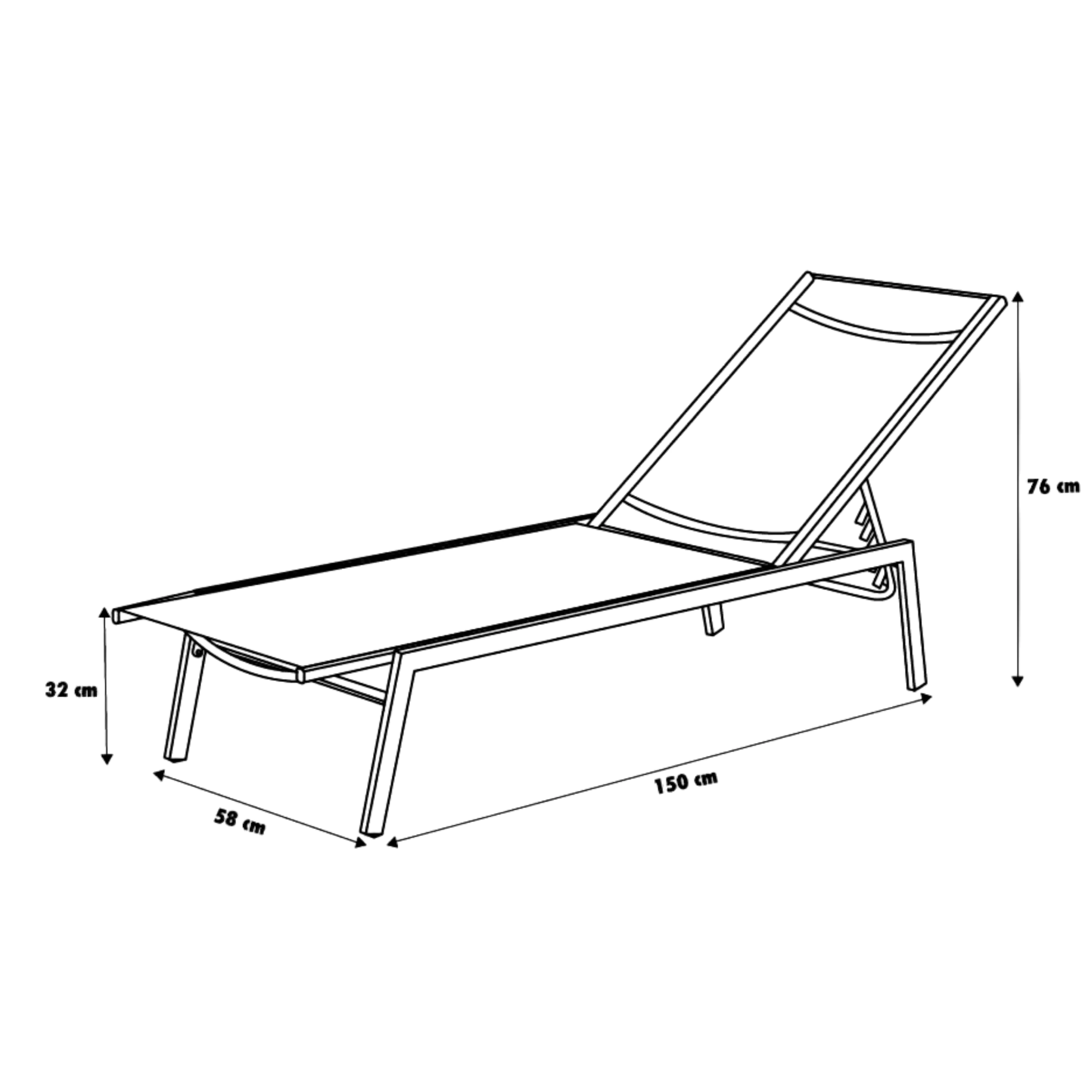Primaster Gartenliege Lenno 200 cm Stahl Primaster Gartenliege Lenno 200 cm Stahl