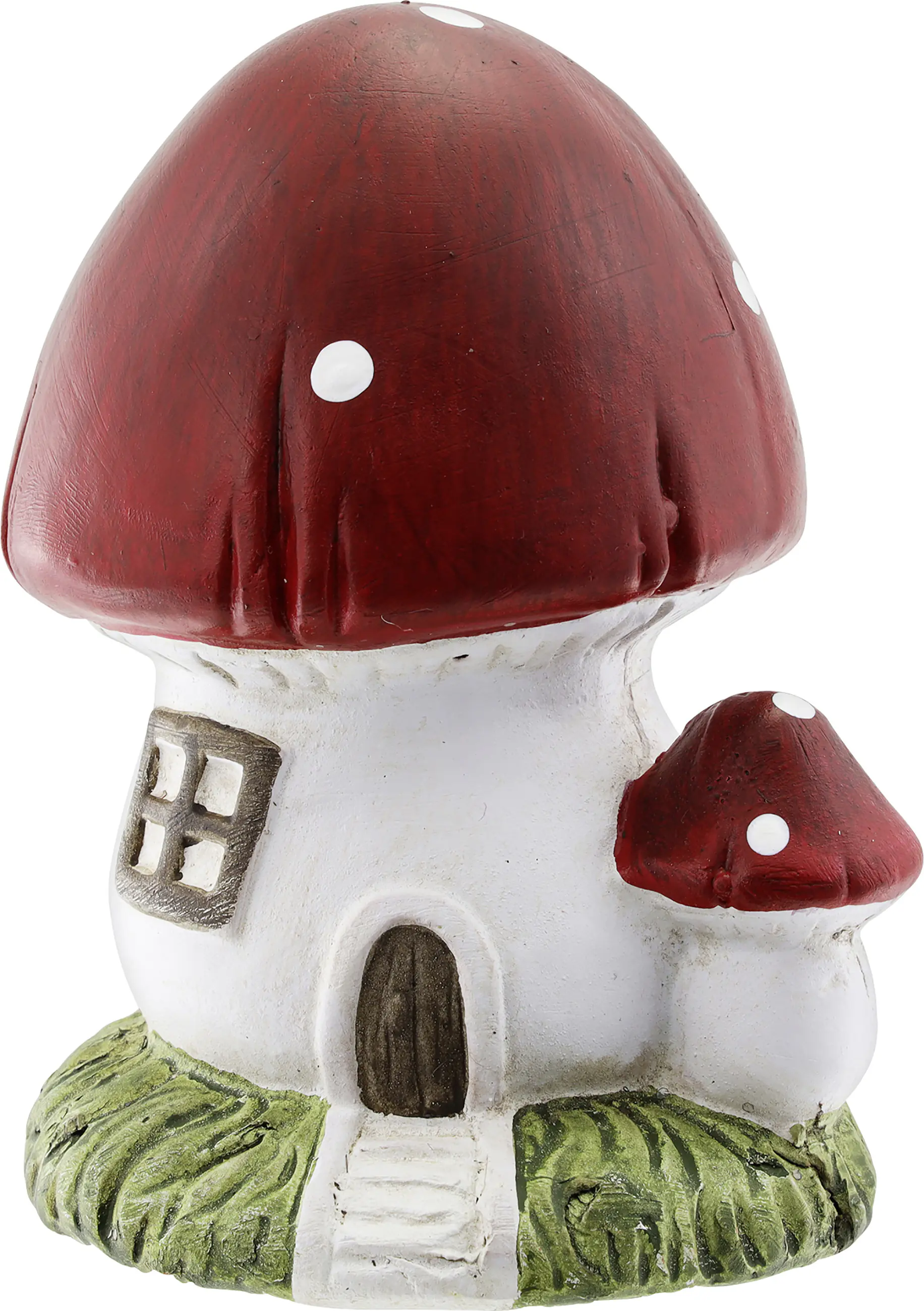 Dekofigur Pilzhaus aus Keramik  12 x 9,5 x9 cm rot weiß grün Dekofigur Pilzhaus aus Keramik  12 x 9,5 x9 cm rot weiß grün