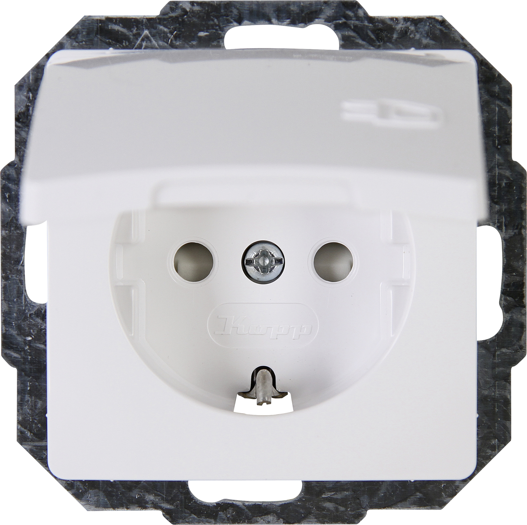 Kopp Schutzkontakt-Steckdose Paris mit Klappdeckel arktisweiß, 920802069