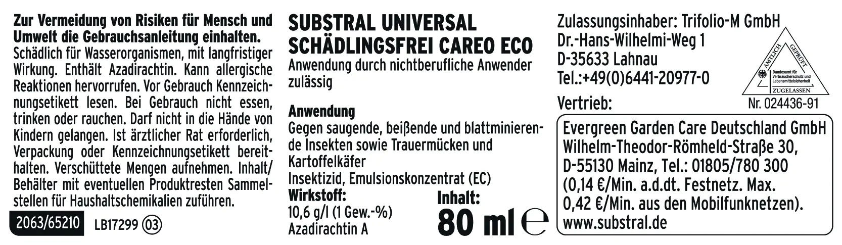 Substral Universal Schädlingsfrei Careo ECO 80 ml