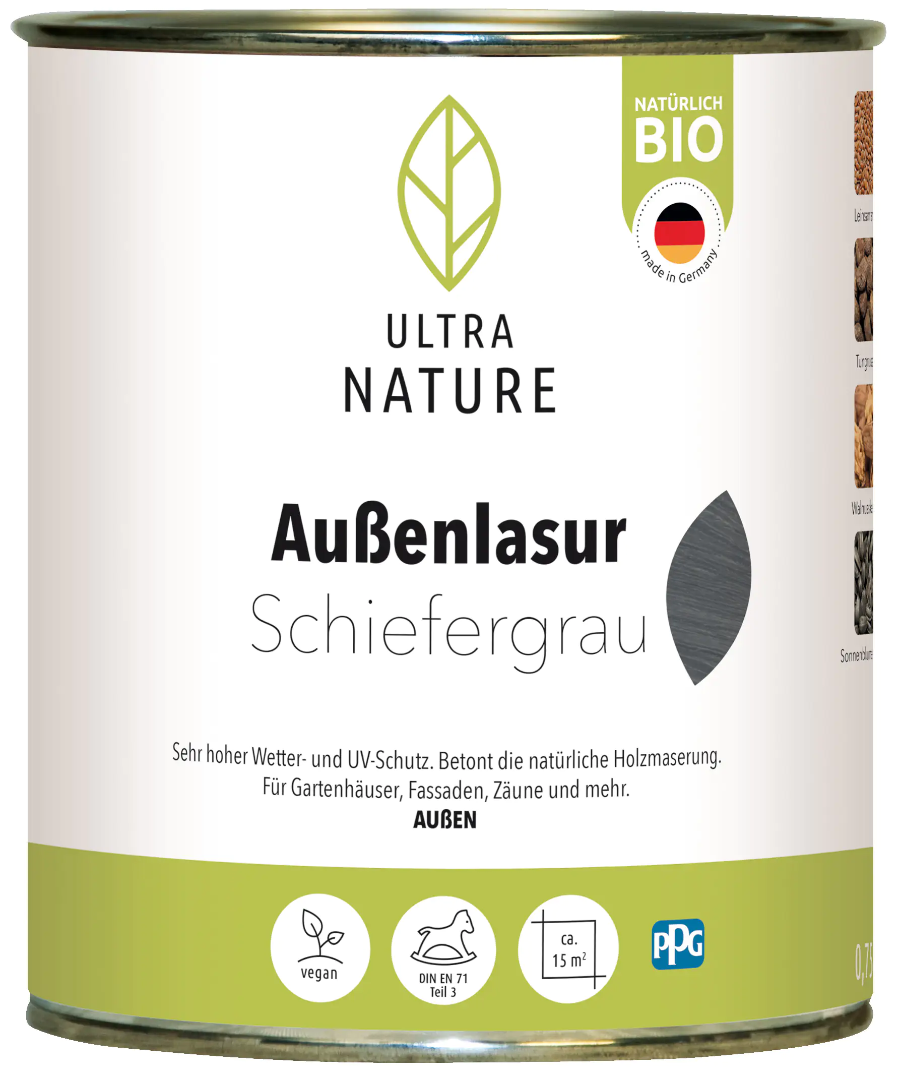 Ultra Nature Außenlasur 750 ml schiefergrau