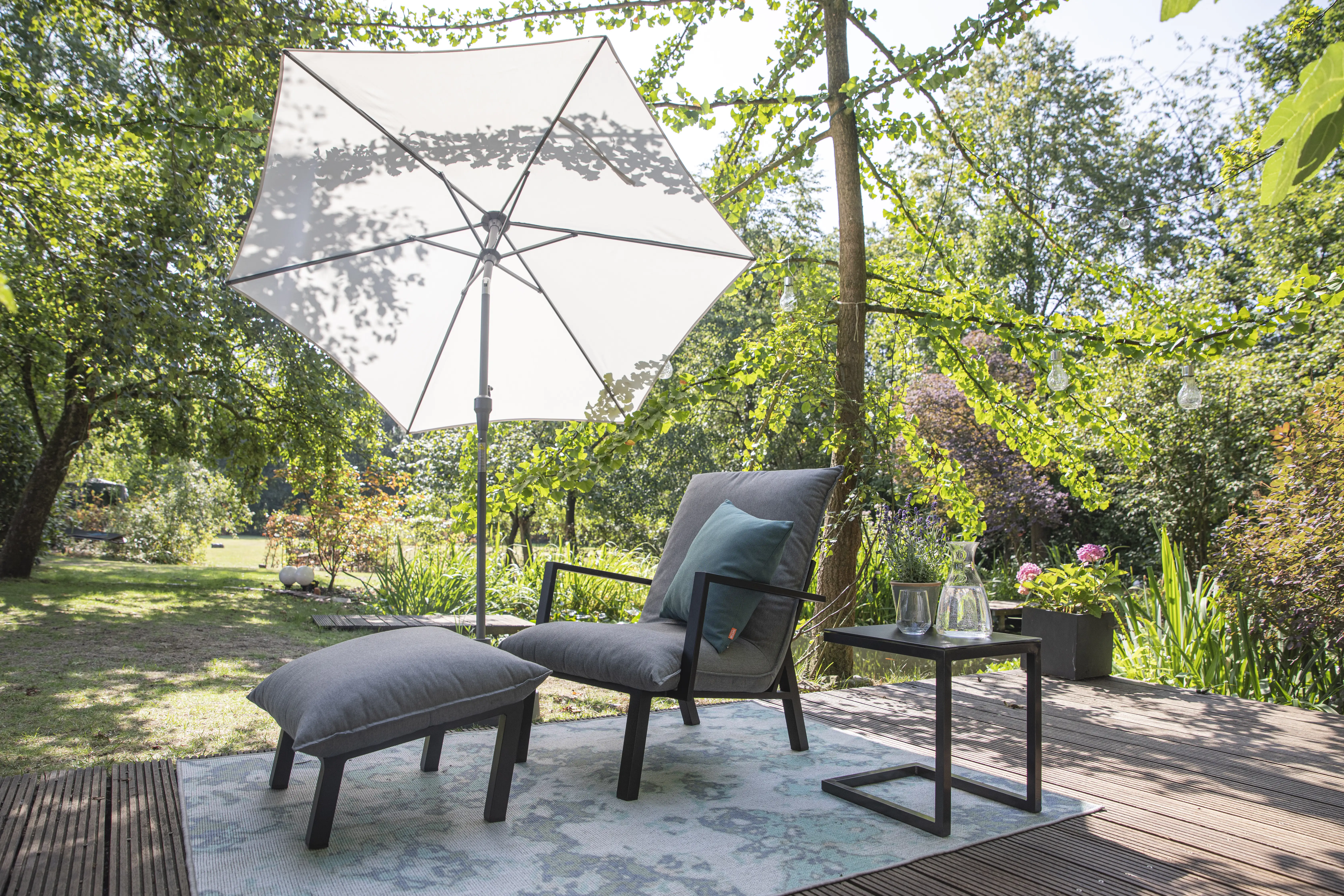 Siena Garden Mittelstockschirm Avio grau Ø 250 cm