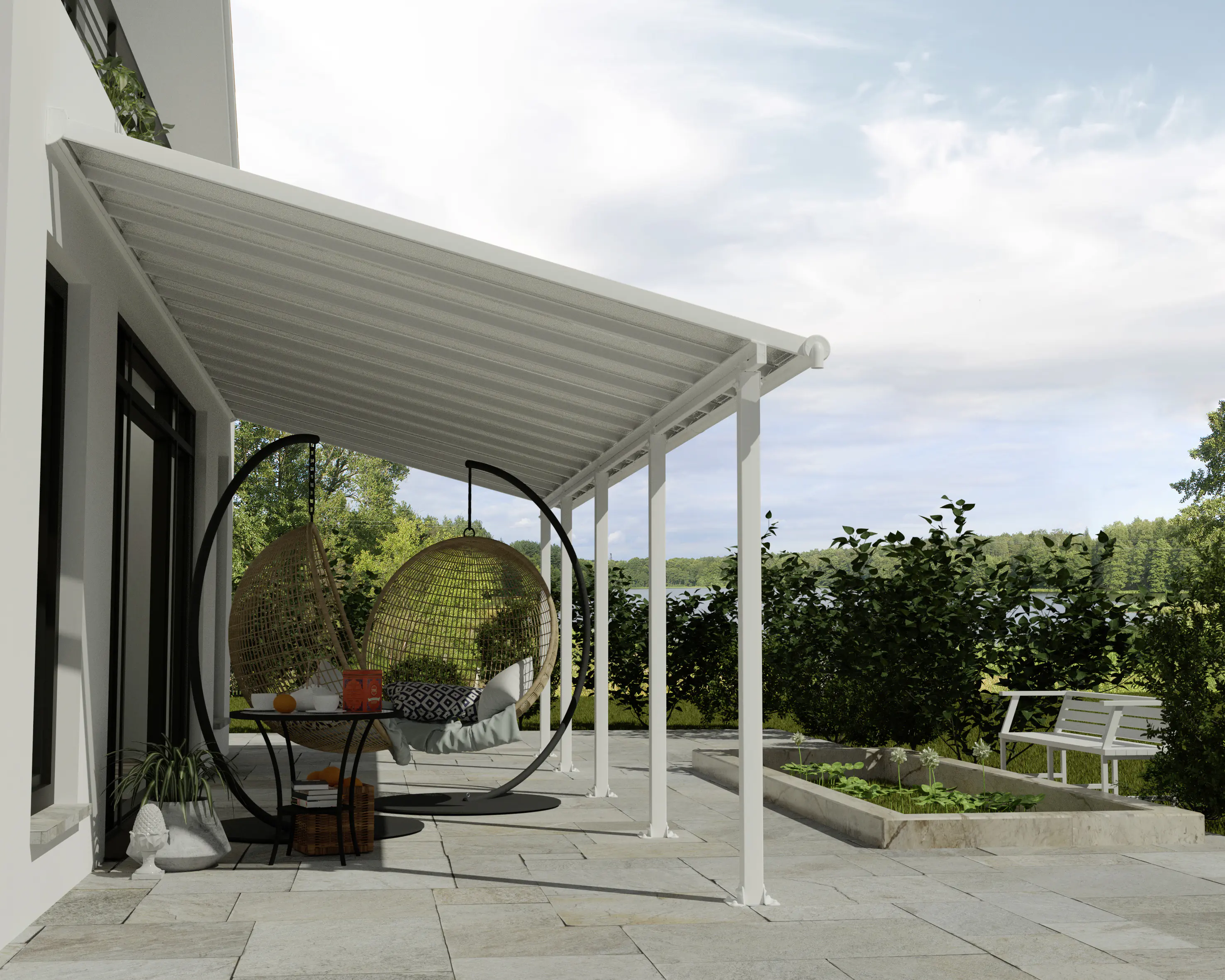 Canopia Terrassenüberdachung Olympia 3x8.6 weiß