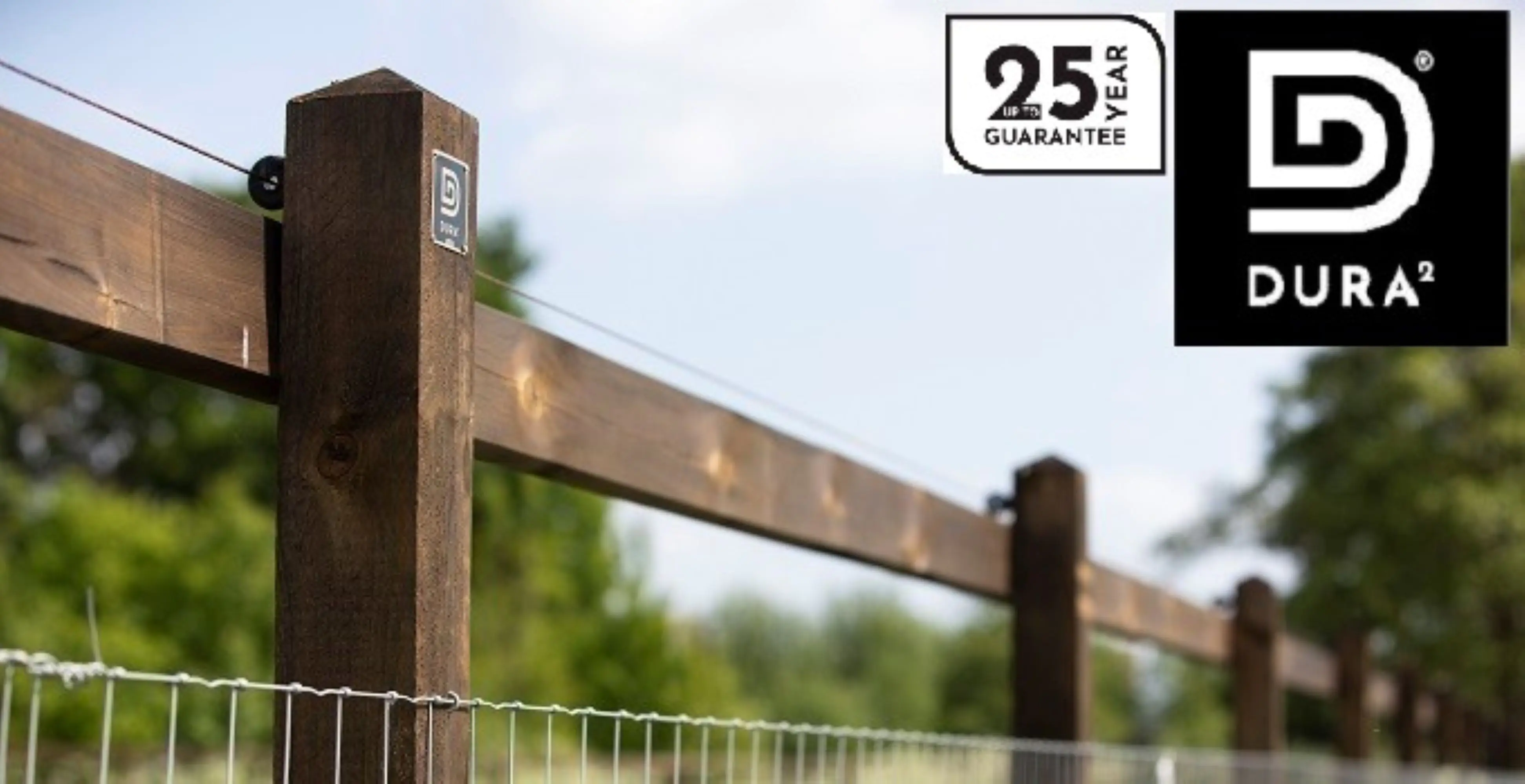 Rundpfahl Koppelzaun 2-reihig Höhe 148-160 cm 120 lfm