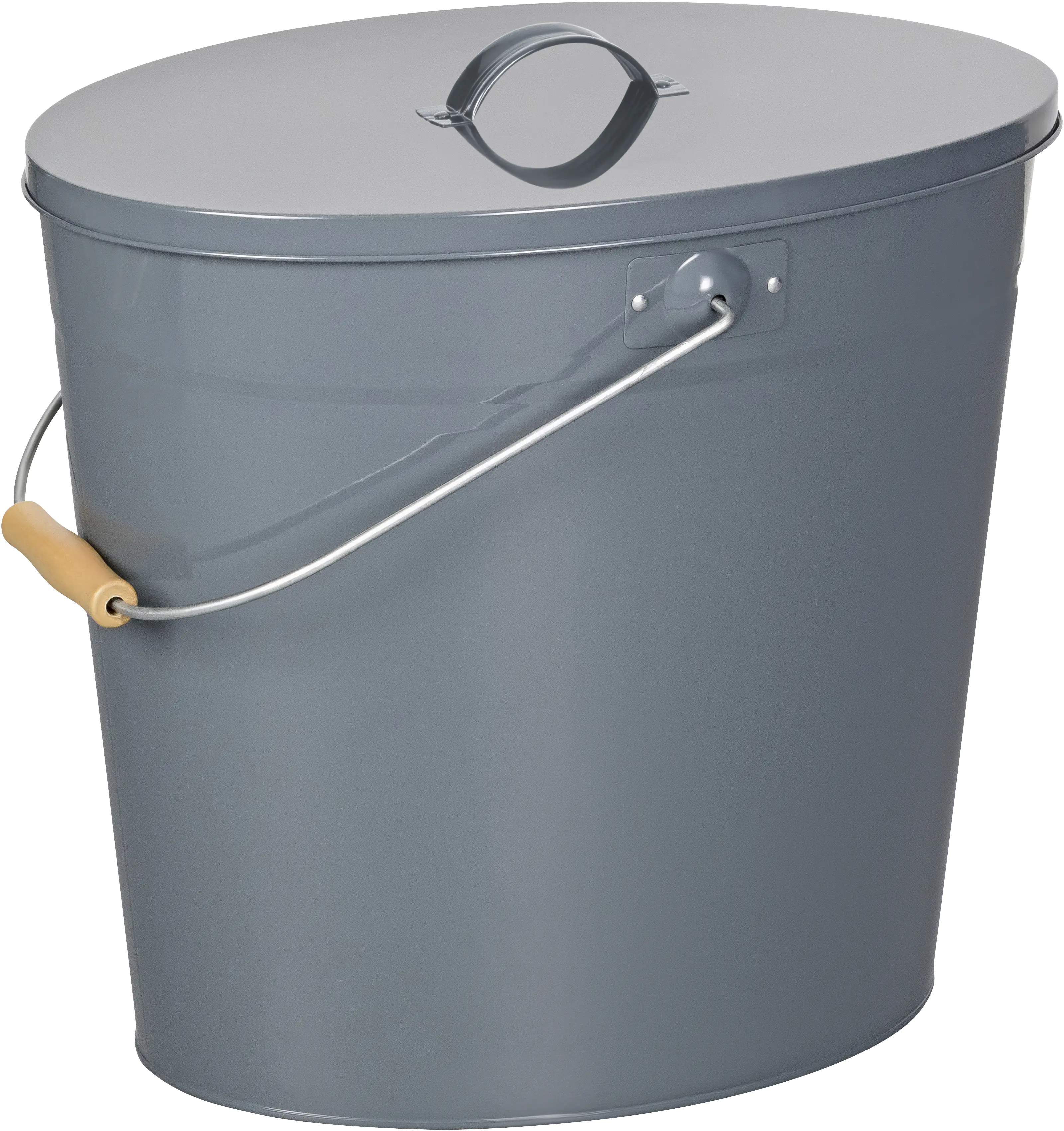 Ascheeimer mit Deckel verzinkt, 24 L