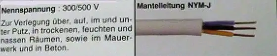 Feuchtraumkabel NYM 1X6J - 1 Meter grau
