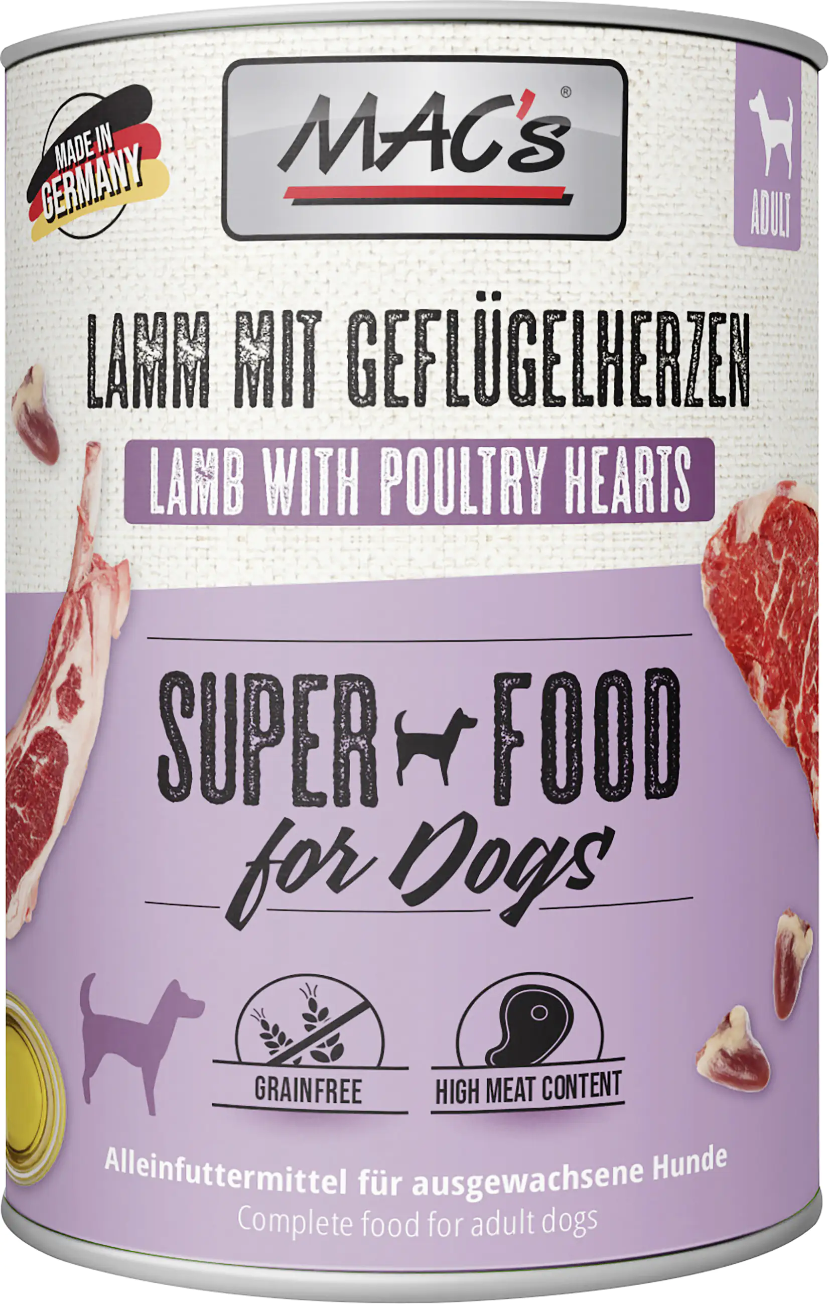 Macs Dog Lamm & Geflügelherzen 400 g
