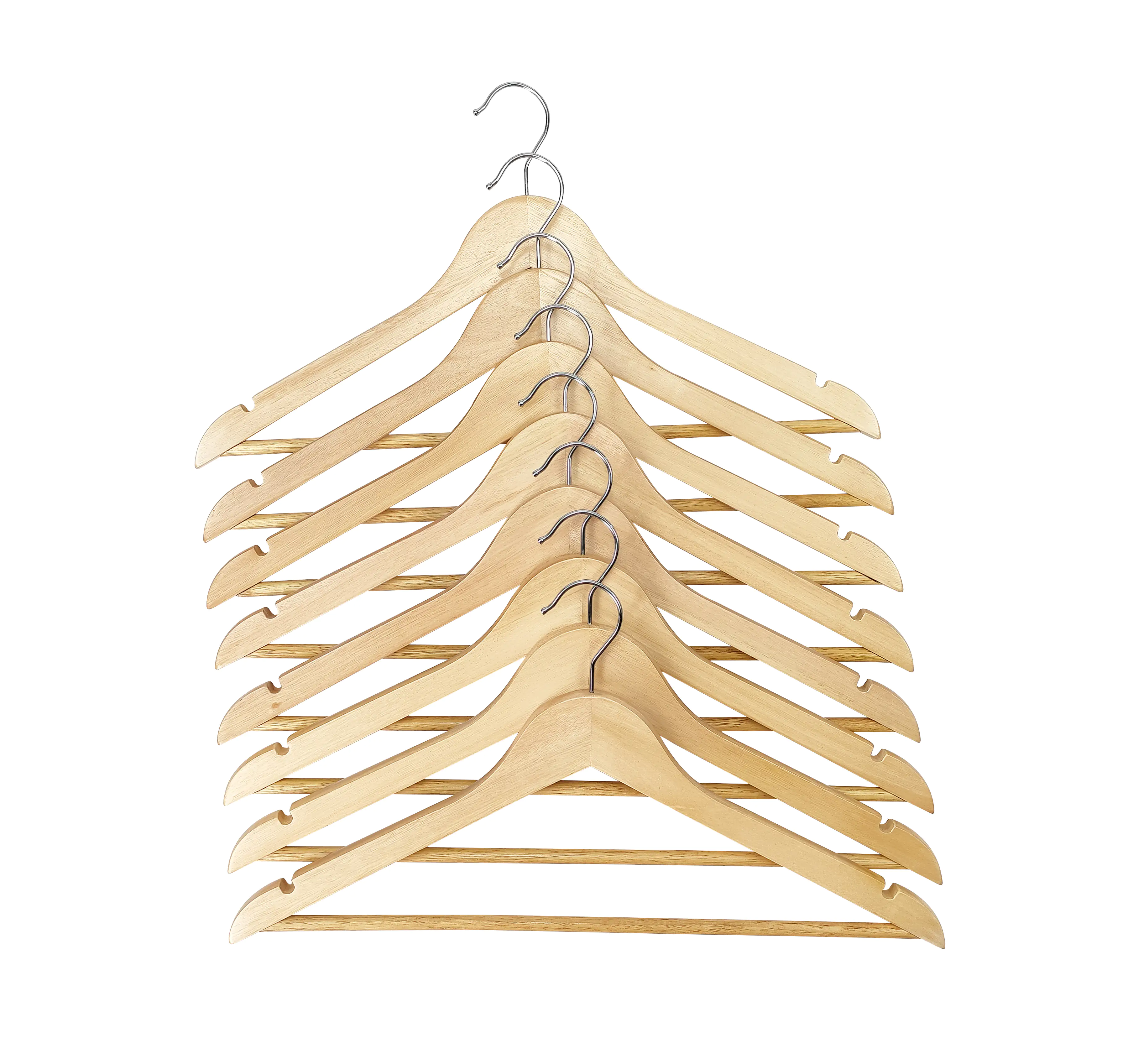 TrendLine Kleiderbügel Holz natur mit Steg 8er Pack TrendLine Kleiderbügel Holz natur mit Steg 8er Pack