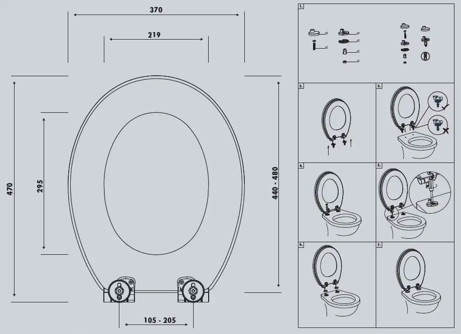 Primaster WC-Sitz mit Absenkautomatik Skyline schwarz
