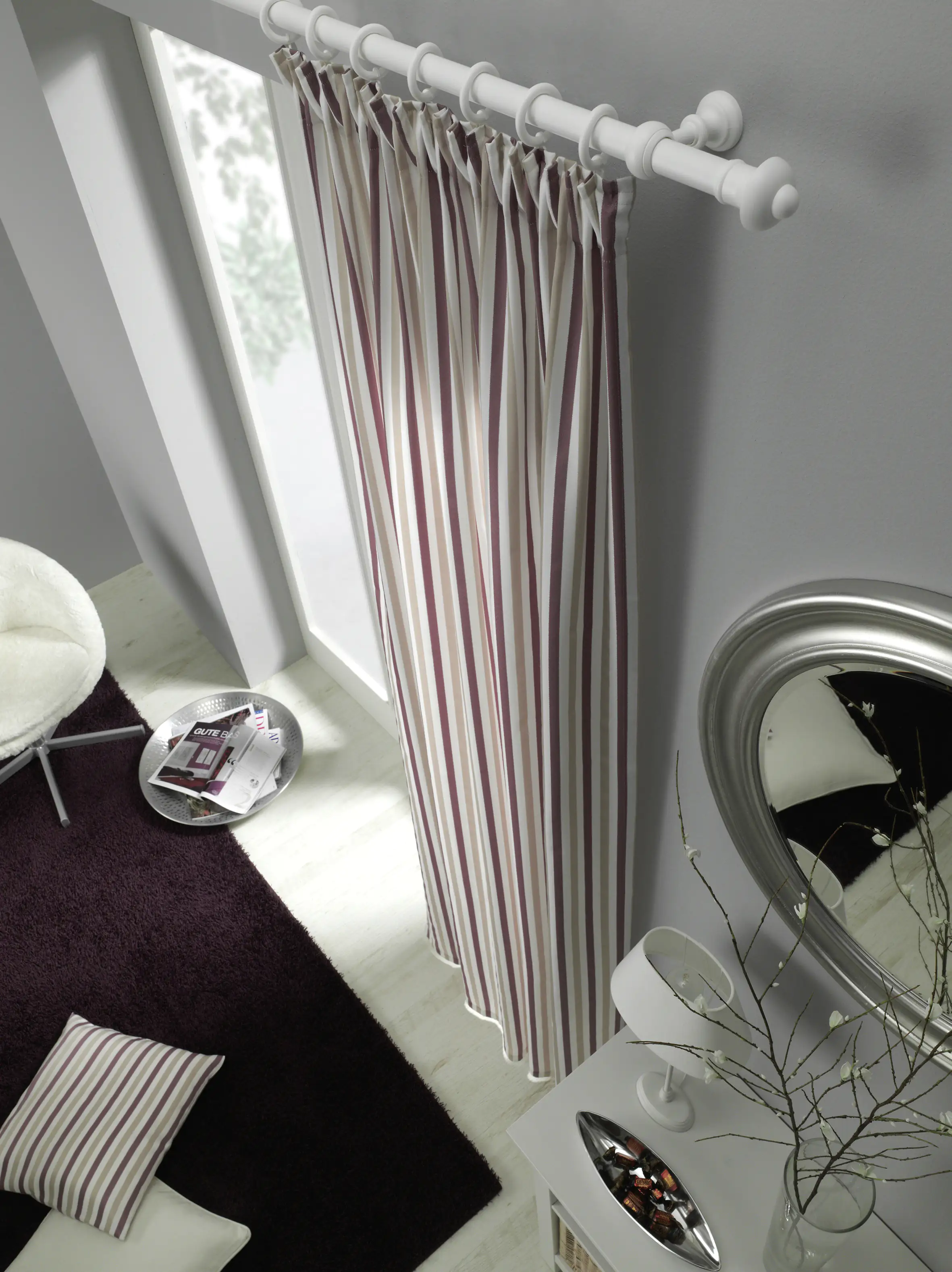 Gardinia Stilgarnitur Bifo Ø 28 mm, weiß, 160 cm