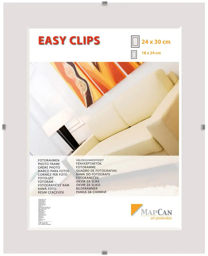 Cliprahmen Easyclips Normalglas 24 x 30 cm