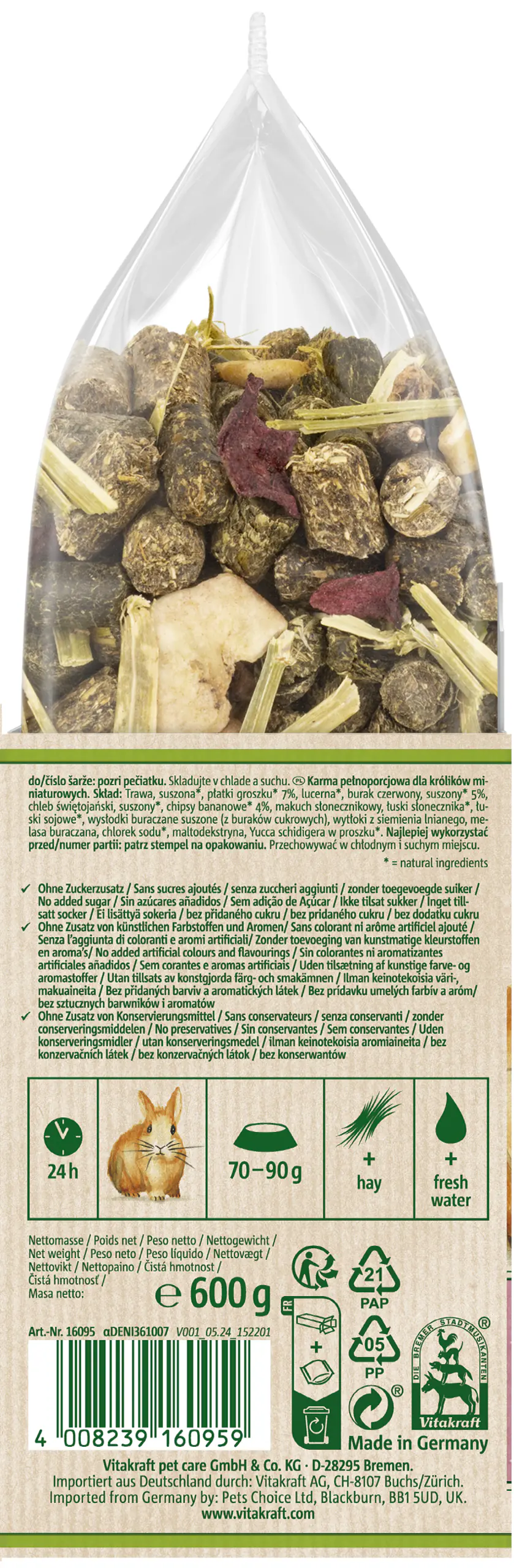 Vitakraft V.Verde NatureDinner Gemüse 600 g