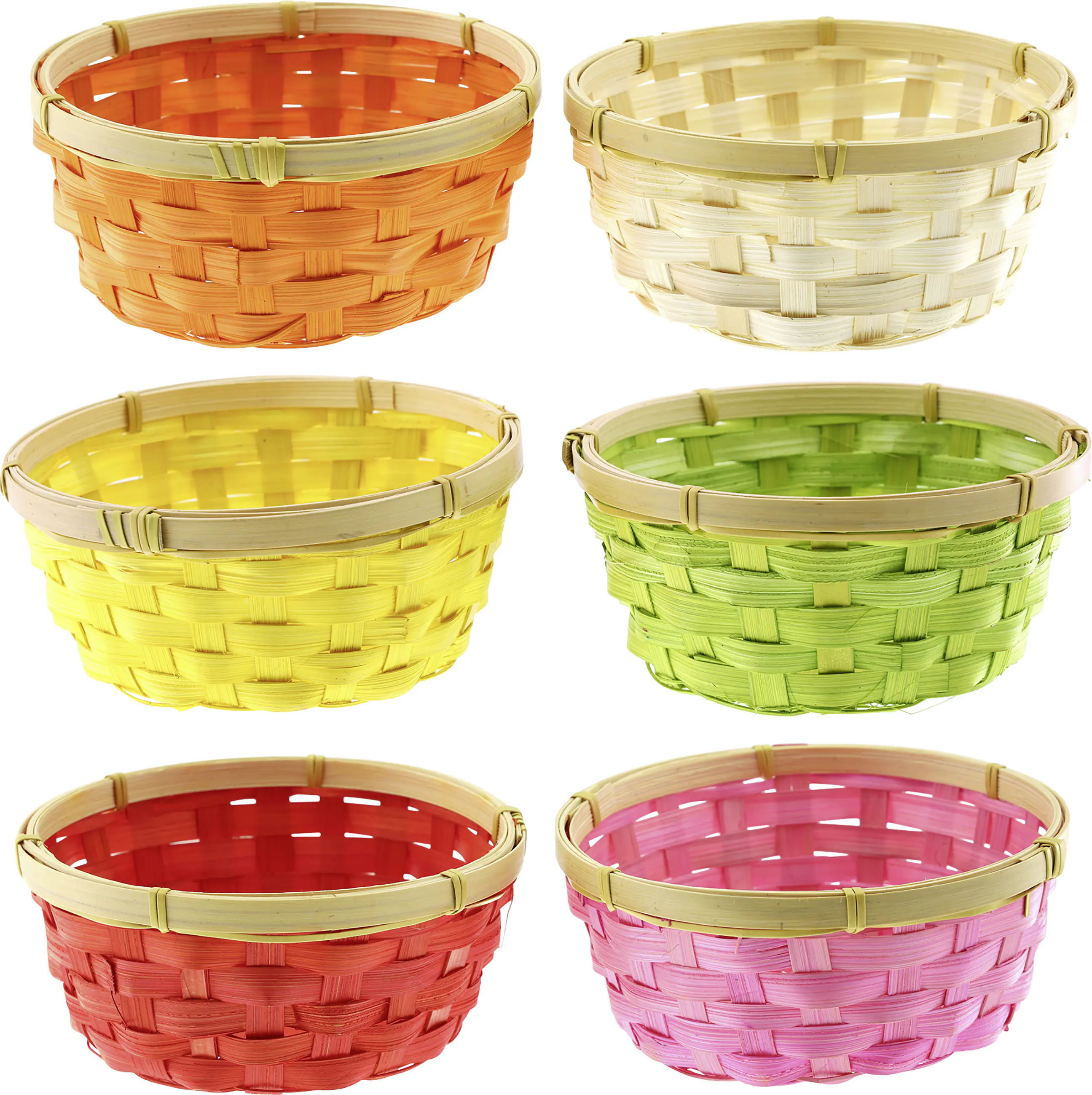 Osterkörbchen rund Bambus 16 x 6 cm bunt  Osterkörbchen rund Bambus 16 x 6 cm bunt