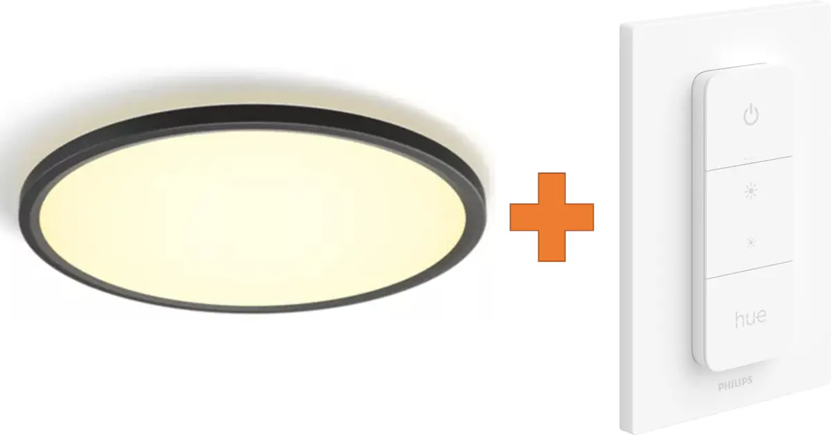 Philips Hue LED Deckenleuchte Tento rund schwarz Ø 42,1 cm warmweiß-kaltweiß