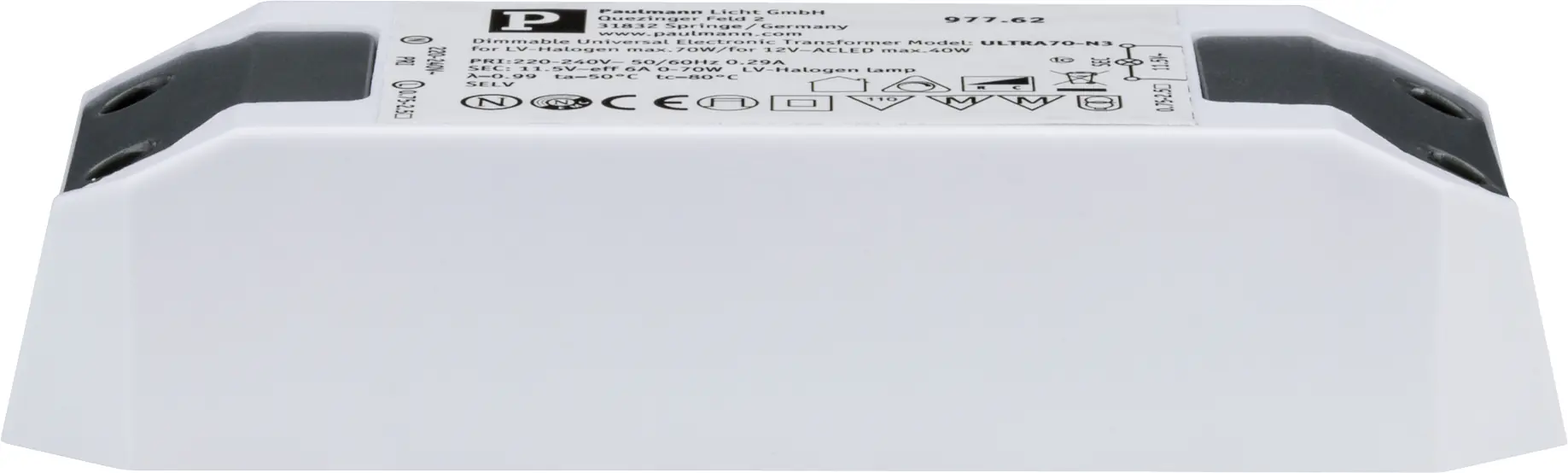 Paulmann Transformator elektronisch Halo + LED 0-50W 230/12V 50VA weiß