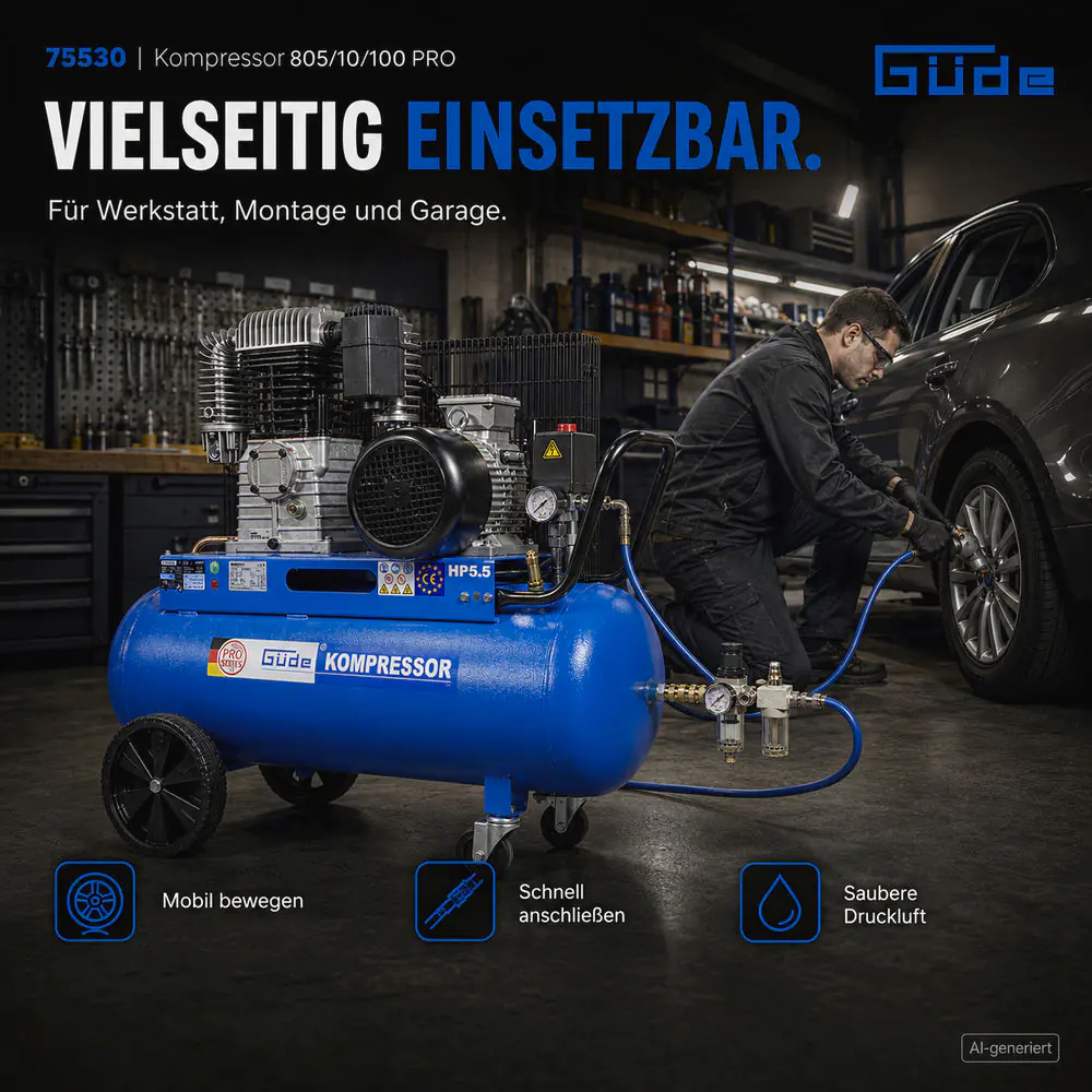 Güde Kompressor 805/10/100 PRO 10 bar 100 l 765 l/min 4 kW
