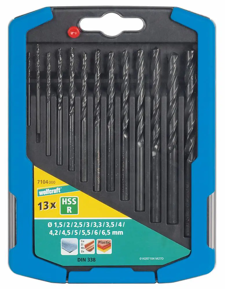 Wolfcraft Metallbohrer-Set HSS rollgewalzt Ø 1,5 - 6,5 mm 13-teilig Rundschaft Wolfcraft Metallbohrer-Set HSS rollgewalzt Ø 1,5 - 6,5 mm 13-teilig Rundschaft
