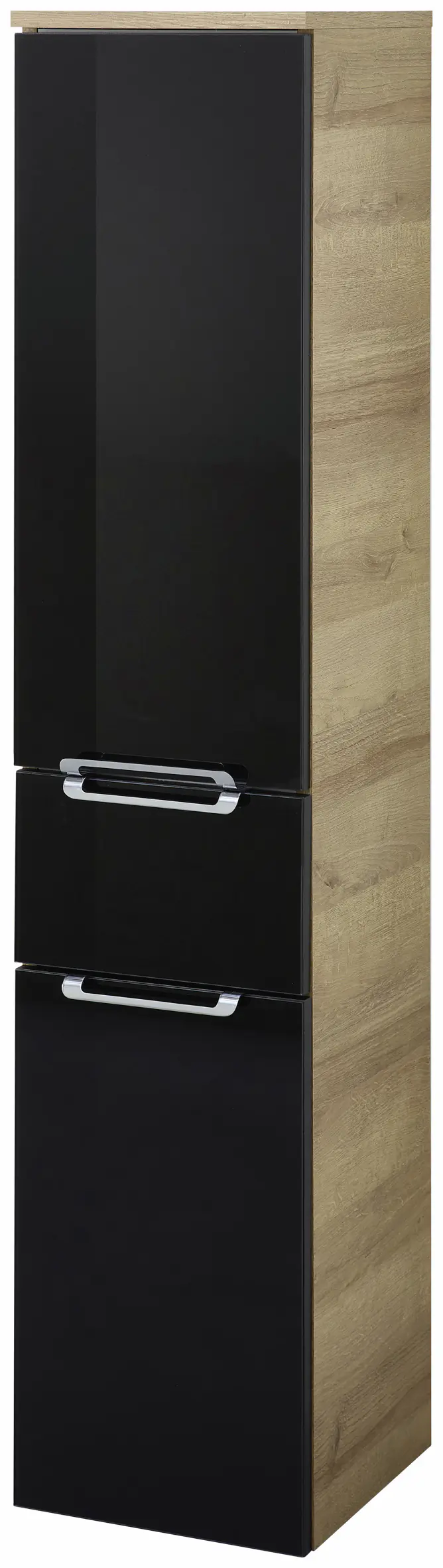 Pelipal Badschrank Münster Riviera Eiche schwarz Dekor 30 x 142 cm