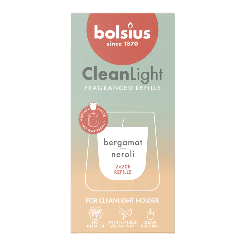 Bolsius Cleanlight Duft-Nachfüller 2er Pack Bergamotte & Neroli