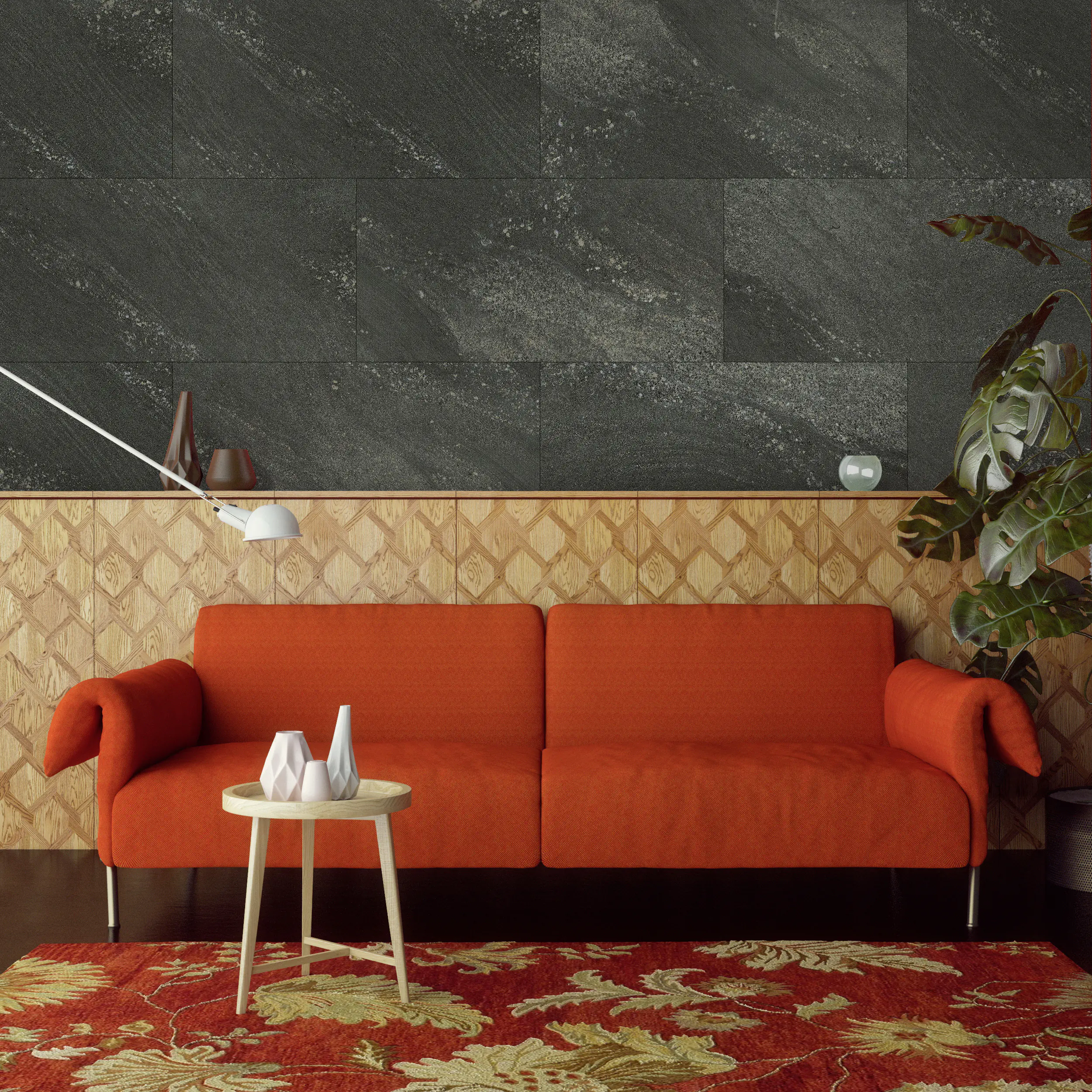 Grosfillex Kunststoffpaneel GX Wall+ Black Stone 60 x 30 cm 5 mm