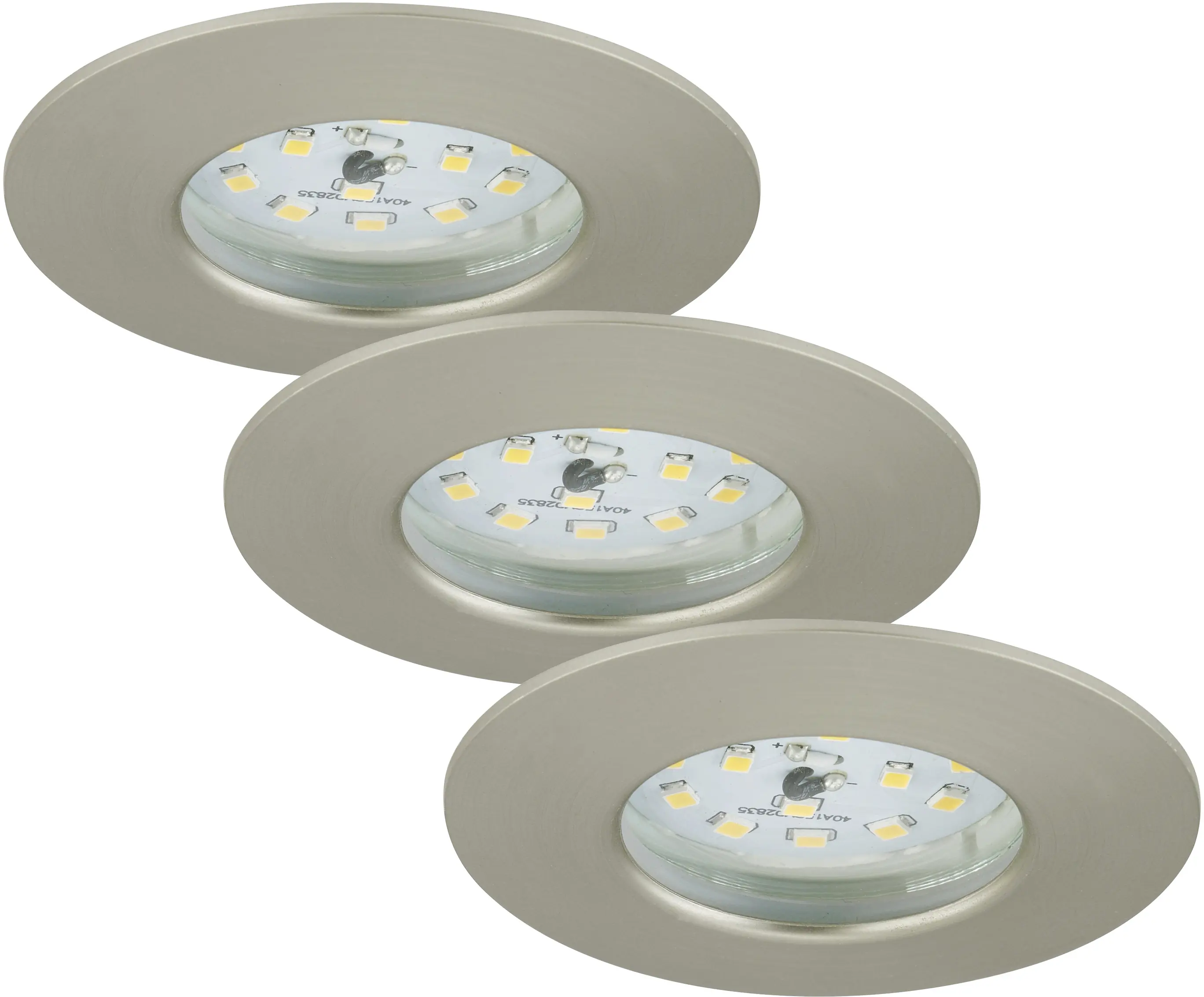 Briloner 3er Set LED Einbauleuchten Attach nickel-matt Ø 7,5 cm Briloner 3er Set LED Einbauleuchten Attach nickel-matt Ø 7,5 cm